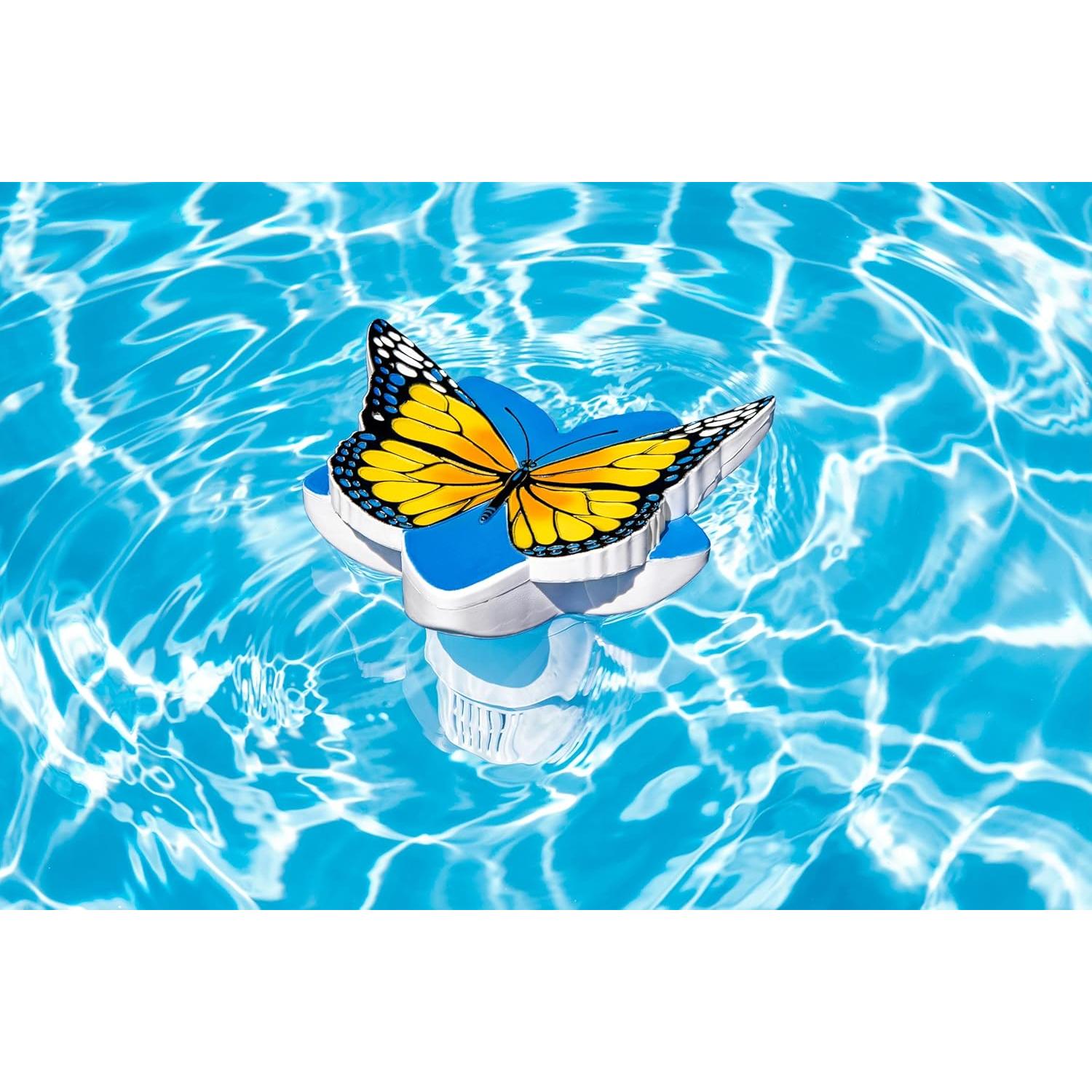 Dispensador de Cloro Flotante Poolmaster Mariposa Amarilla 25.4 cm