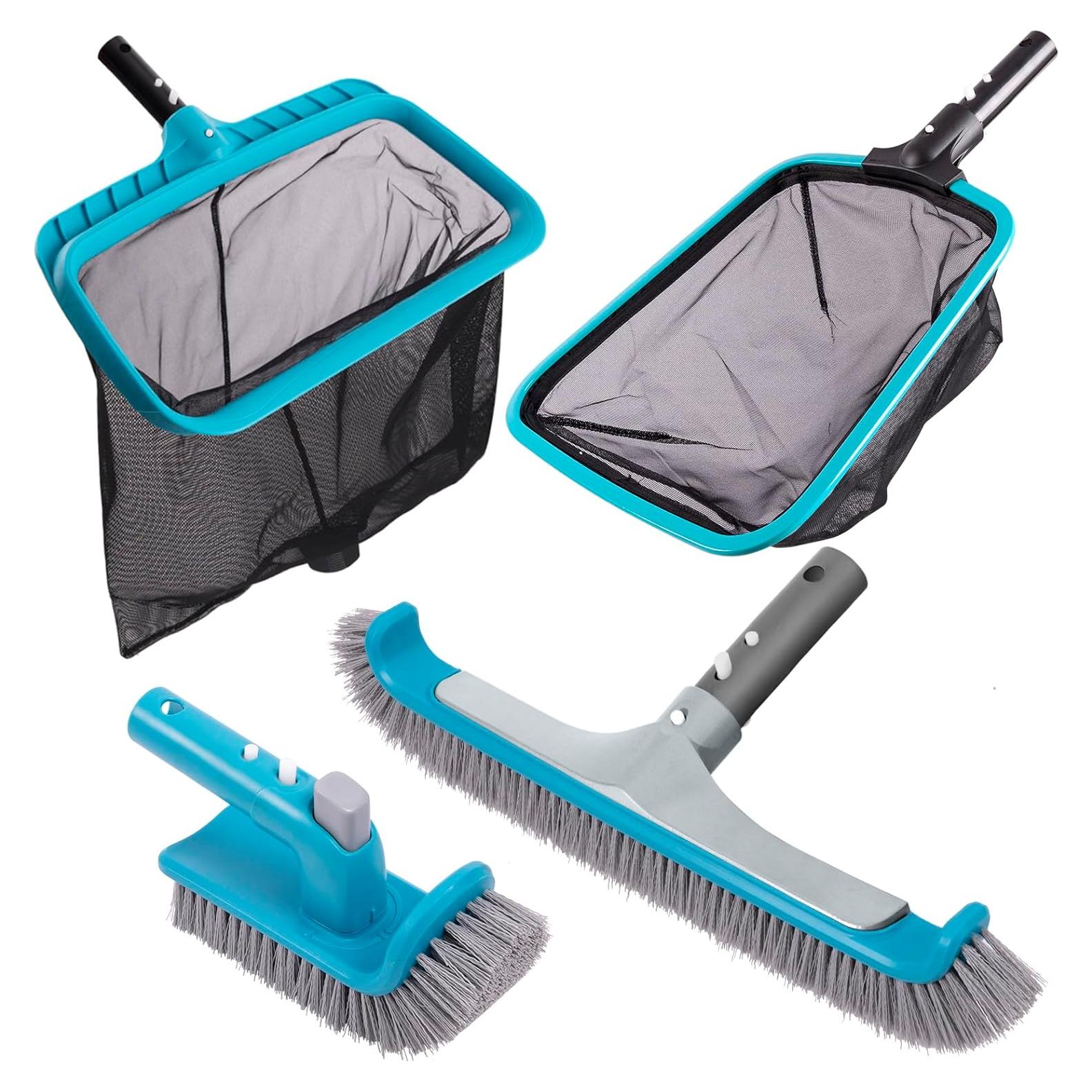 Kit de limpieza de piscina Sepetrel Deluxe con cepillo y redes