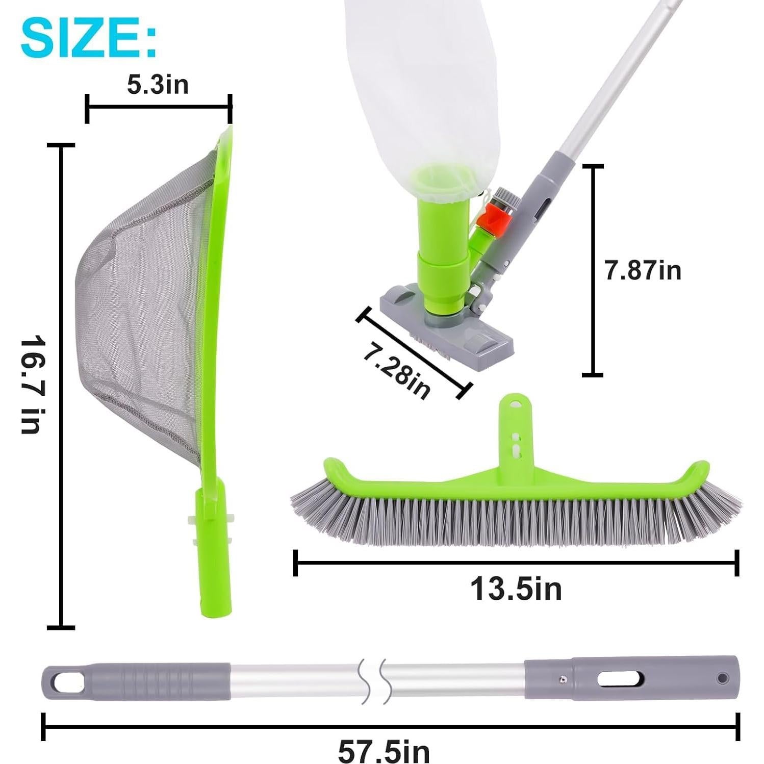 Kit de Limpieza de Piscina Deluxe Sepetrel con Aspiradora y Cepillo