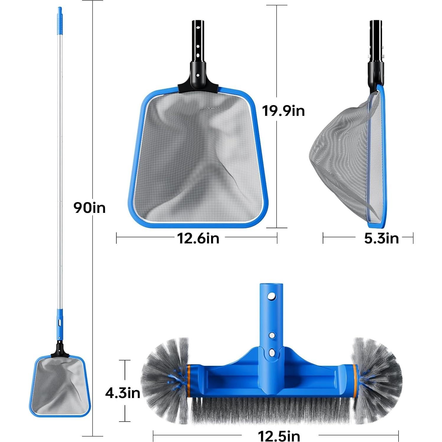 Kit de Limpieza de Piscina Sepetrel con Red y Cepillo 30cm