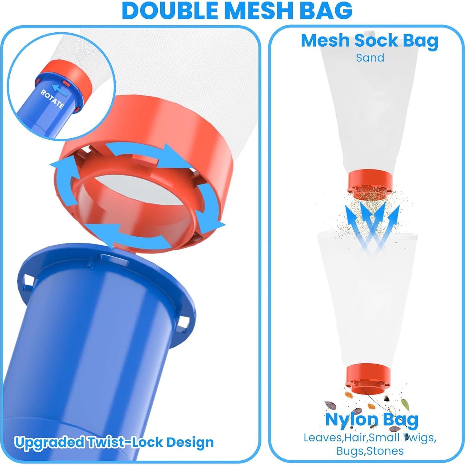 Kit de Limpieza de Piscina Poolvio con Aspiradora y Polo 2.4m