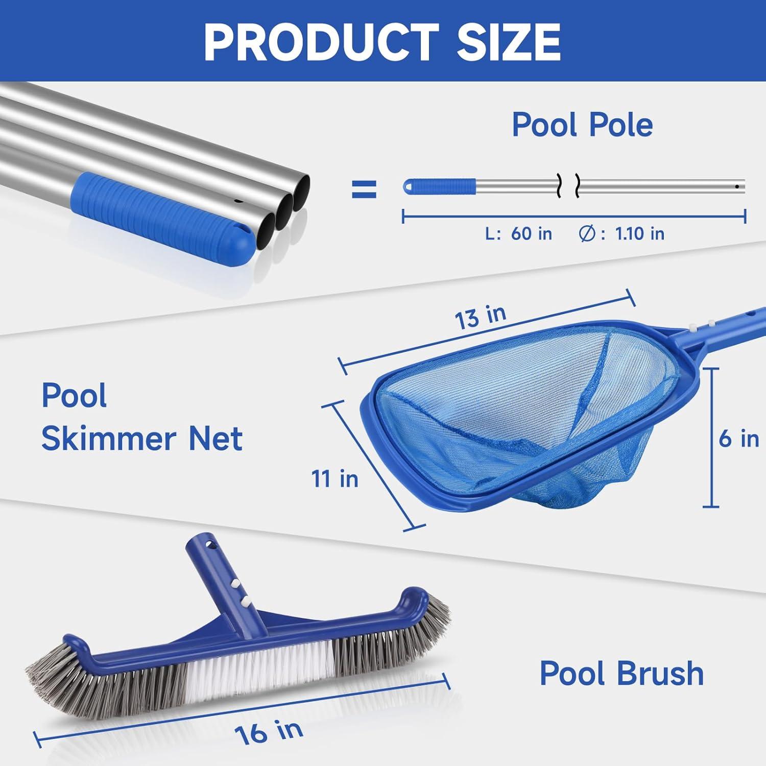 Kit de Limpieza de Piscina POOPLE con Polo de 1.52 m