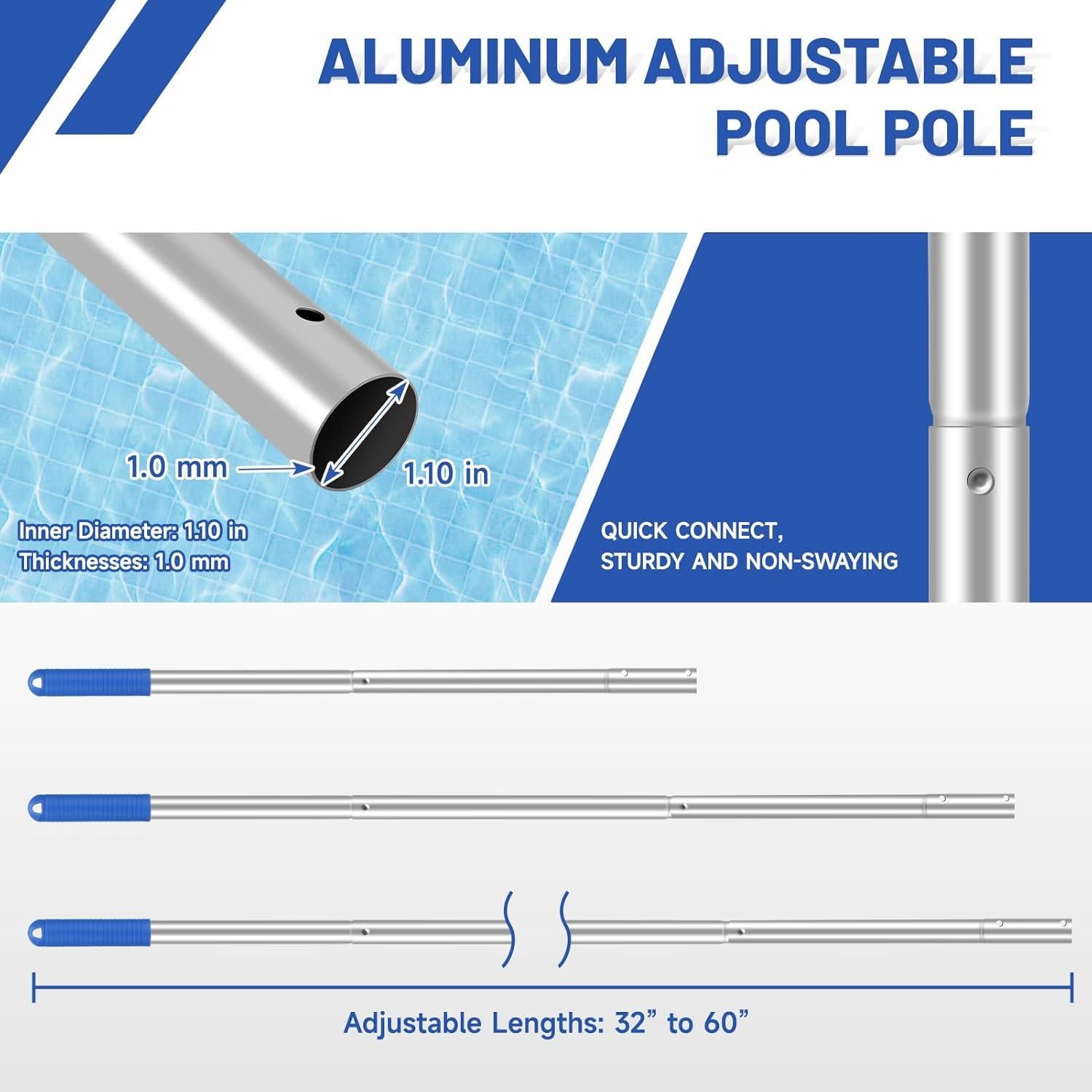 Kit de Limpieza de Piscina POOPLE con Polo de 1.52 m