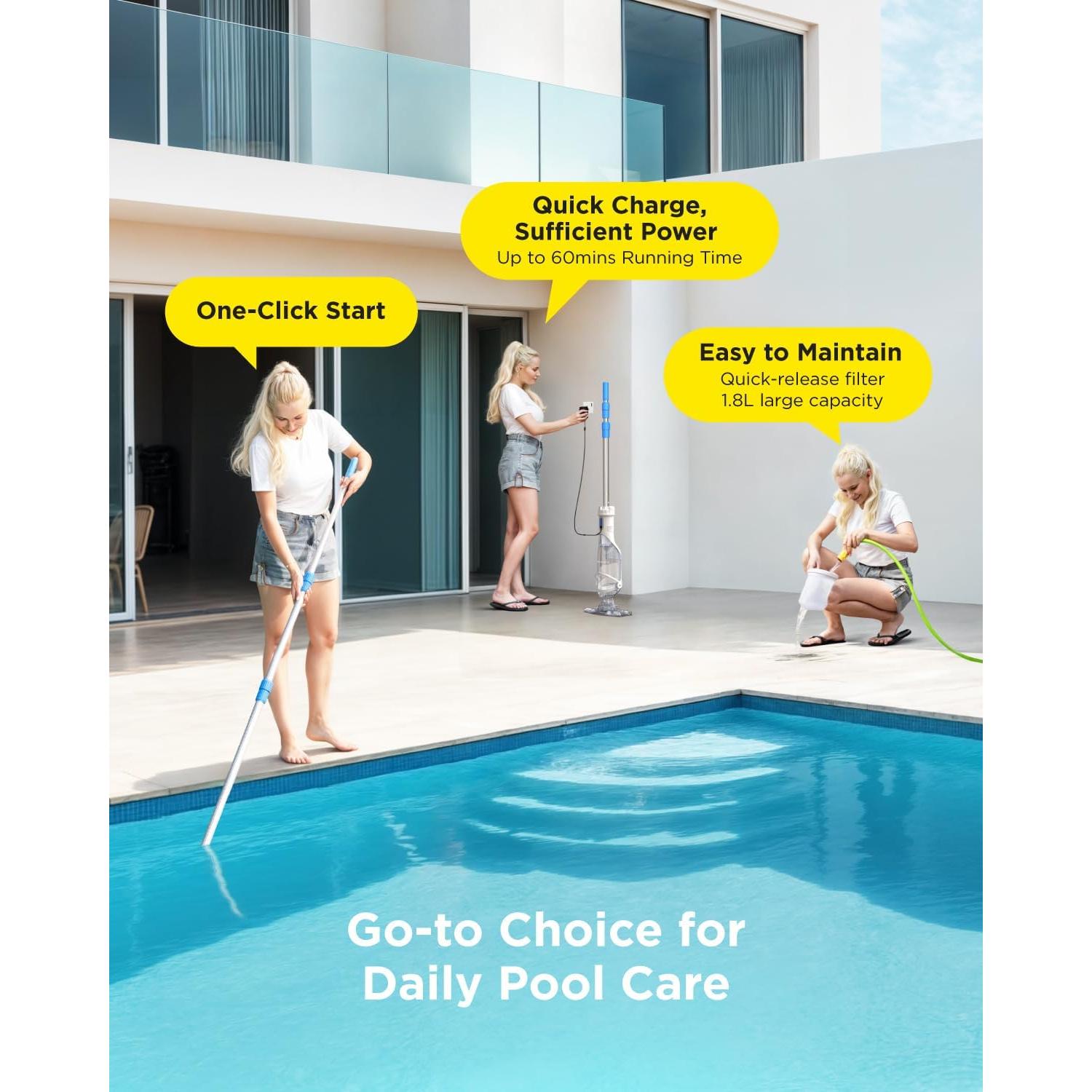 Aspiradora de piscina InoKraft K1.5 Pro recargable 70 L/min