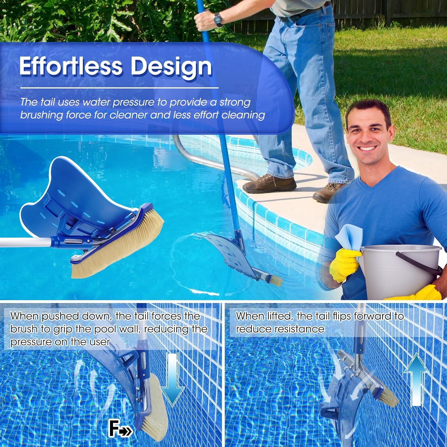 Cepillo de piscina Glosaie 45.72 cm nylon resistente