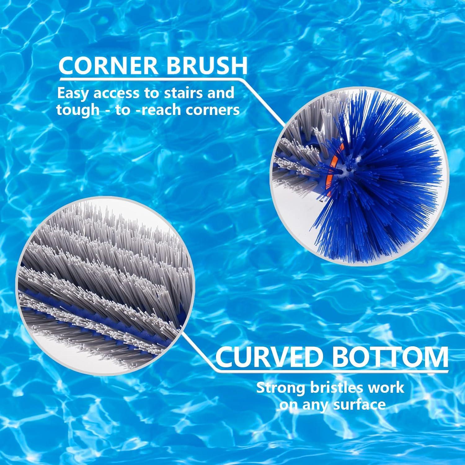 Cepillo de limpieza de piscina Poolvio 44.5 cm con cerdas nylon