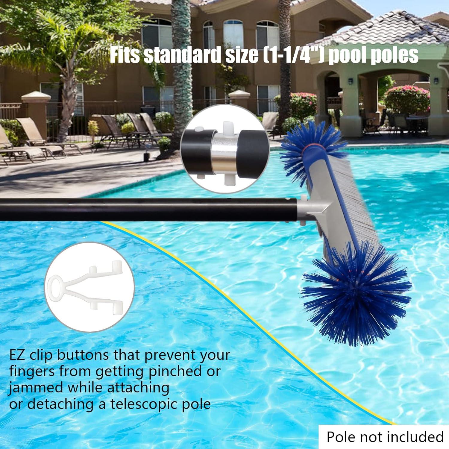 Cepillo de limpieza de piscina Poolvio 44.5 cm con cerdas nylon