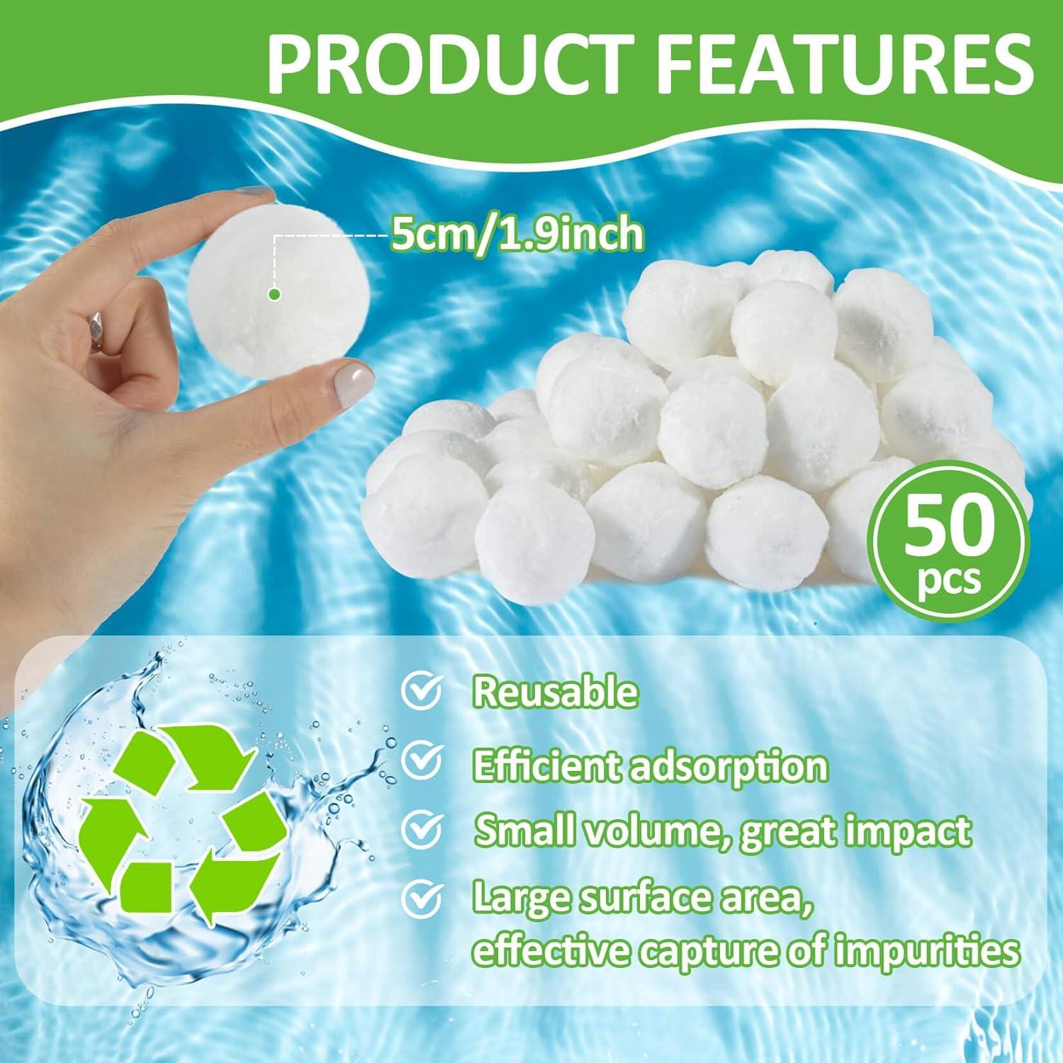 Bolas de Filtro Reutilizables MAQIHAN 50PCS para Piscina