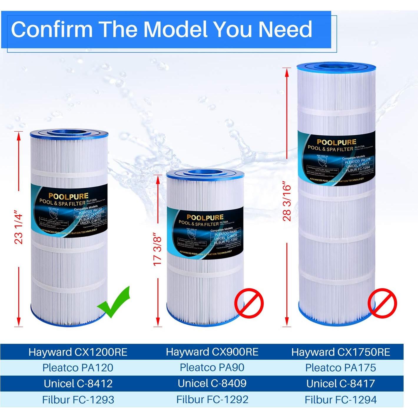 Filtro de Piscina POOLPURE PLF120A 120 ft² Compatible Hayward