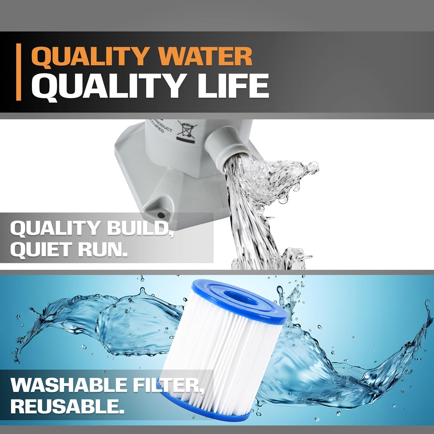 Bomba de Filtro de Cartucho EDOU 530 GPH para Piscina