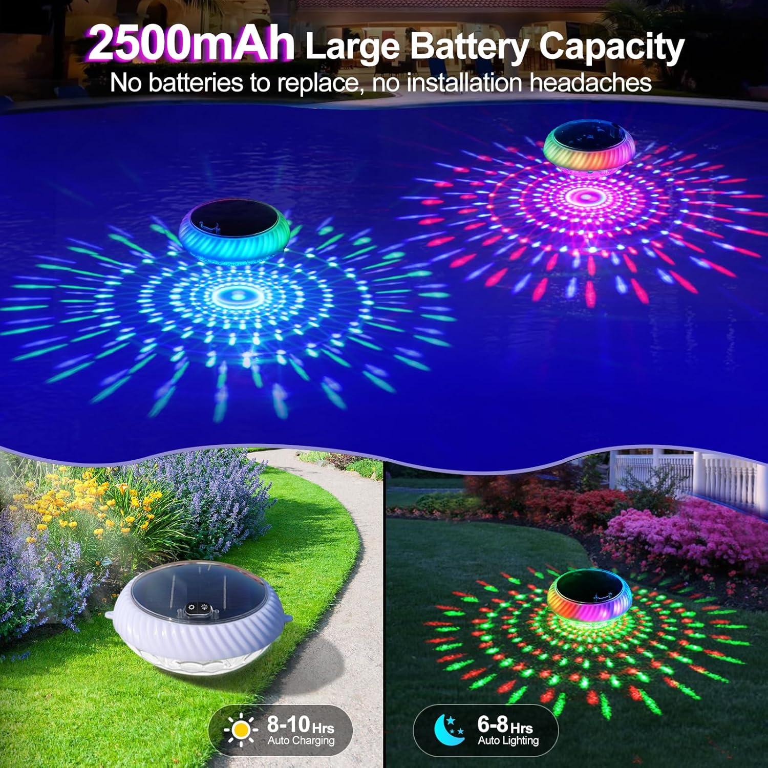 Luces Flotantes Solares Askyli para Piscina 19.3 cm RGB (2)
