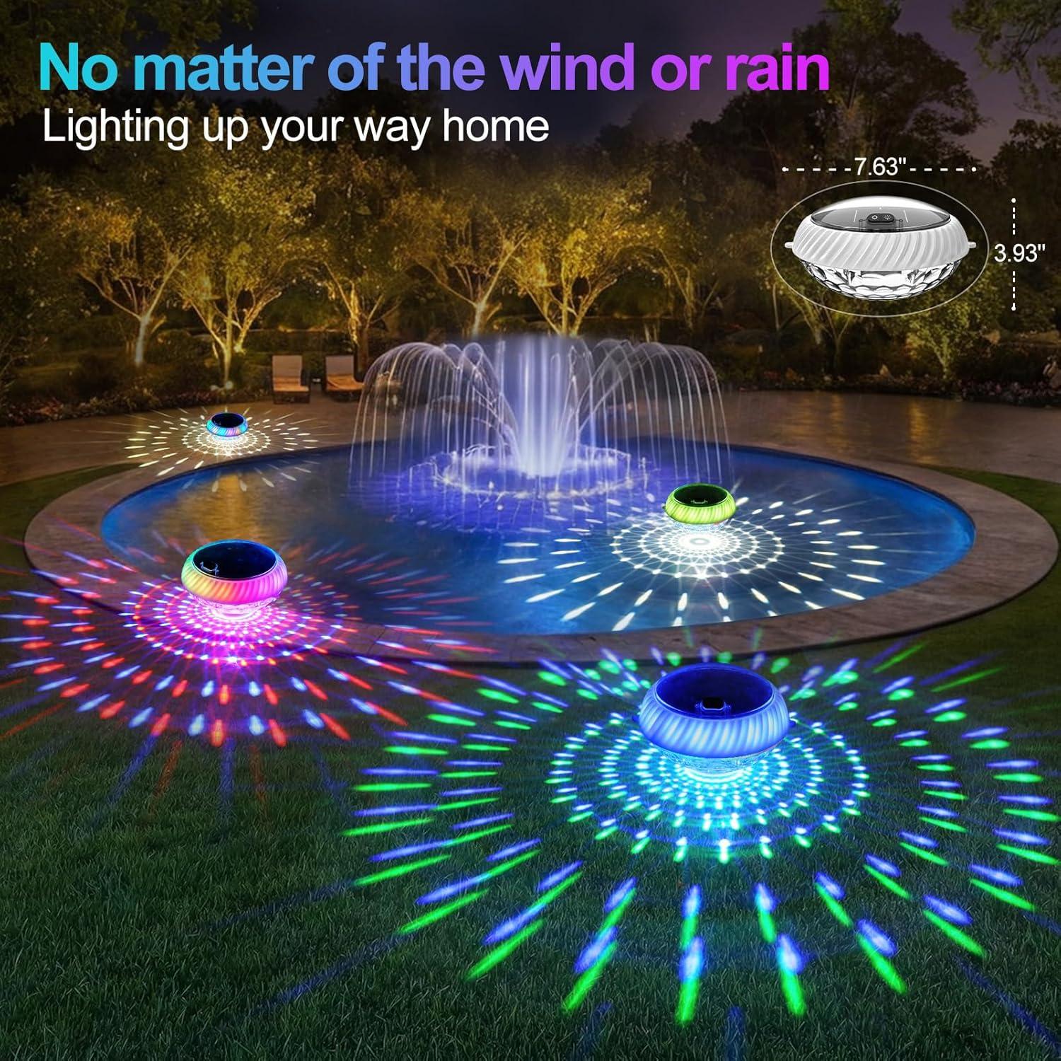Luces Flotantes Solares Askyli para Piscina 19.3 cm RGB (2)