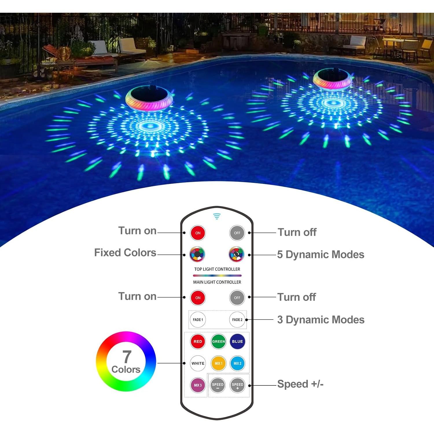 Luces Flotantes Solares Askyli para Piscina 19.3 cm RGB (2)
