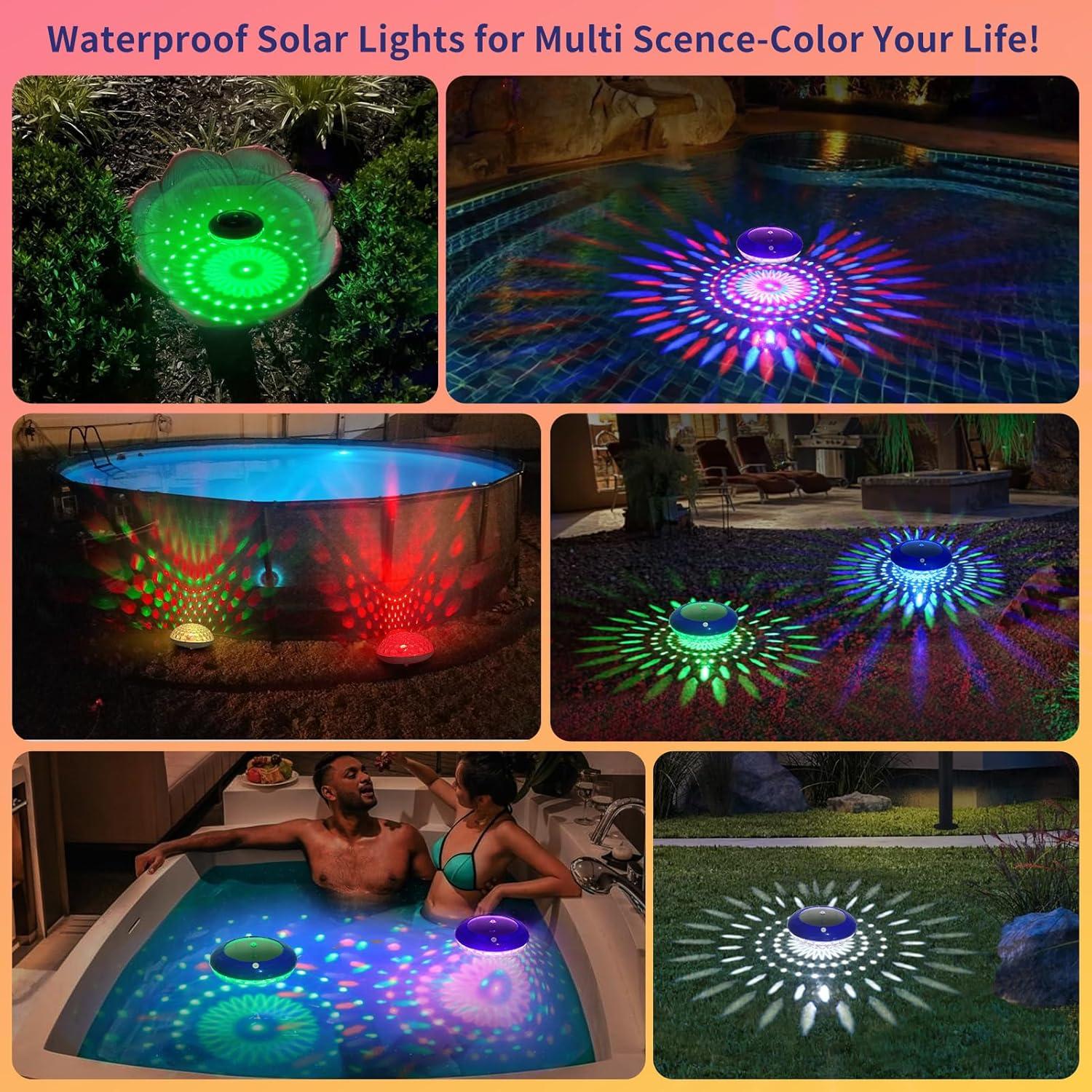Luces Flotantes Solares para Piscina FirstE RGB IP68 (2 Unidades)