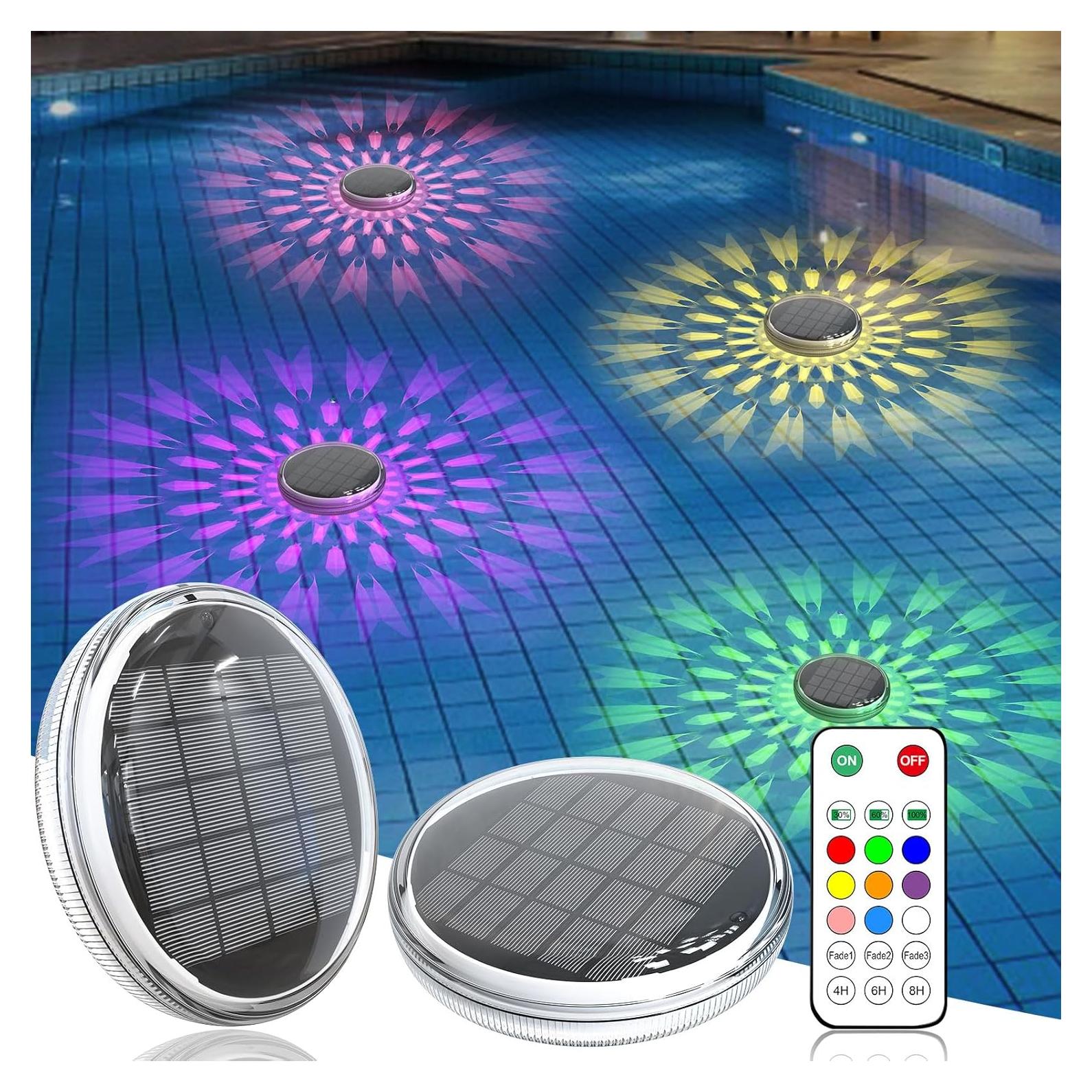 Luces Flotantes de Piscina Solar Kitloo - 2 Piezas, IPX7