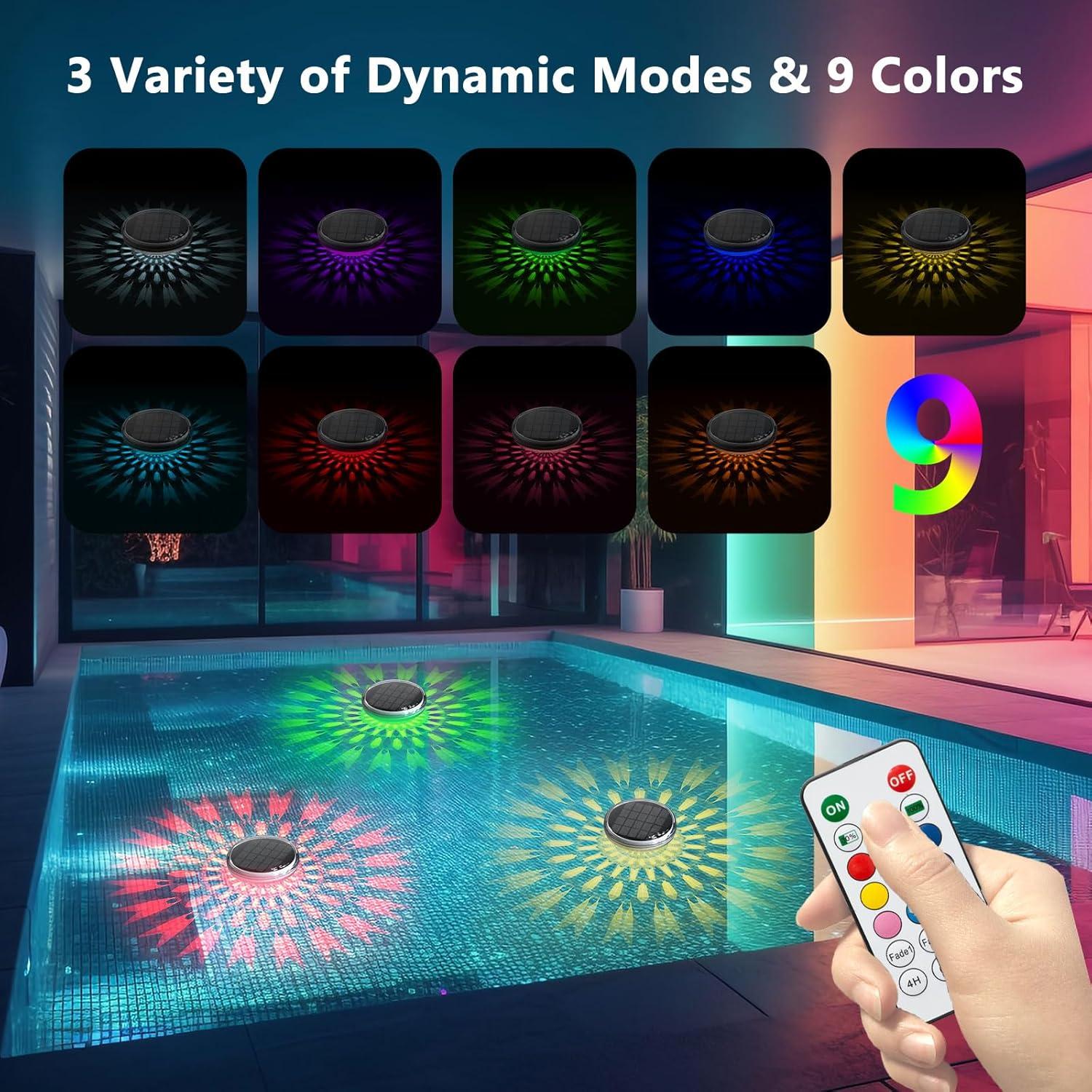 Luces Flotantes de Piscina Solar Kitloo - 2 Piezas, IPX7