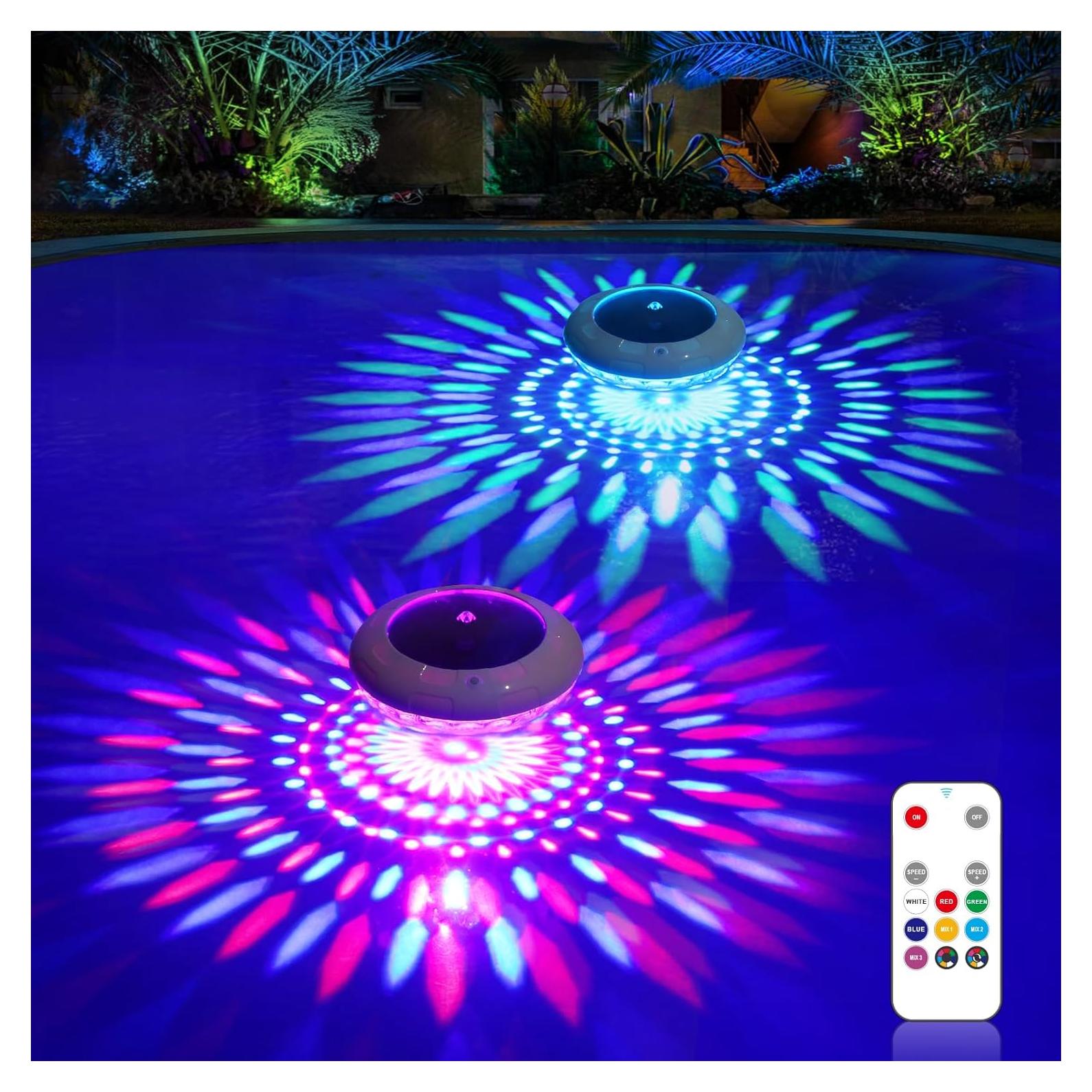 Luces Flotantes para Piscina LENONE RGB 16.5 cm 2 Unidades