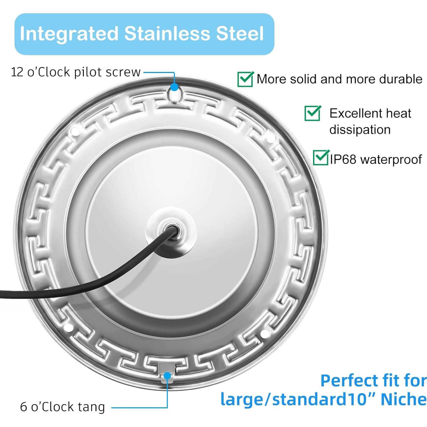 Luces de piscina LED Awanhe 60W 10" RGB con control remoto