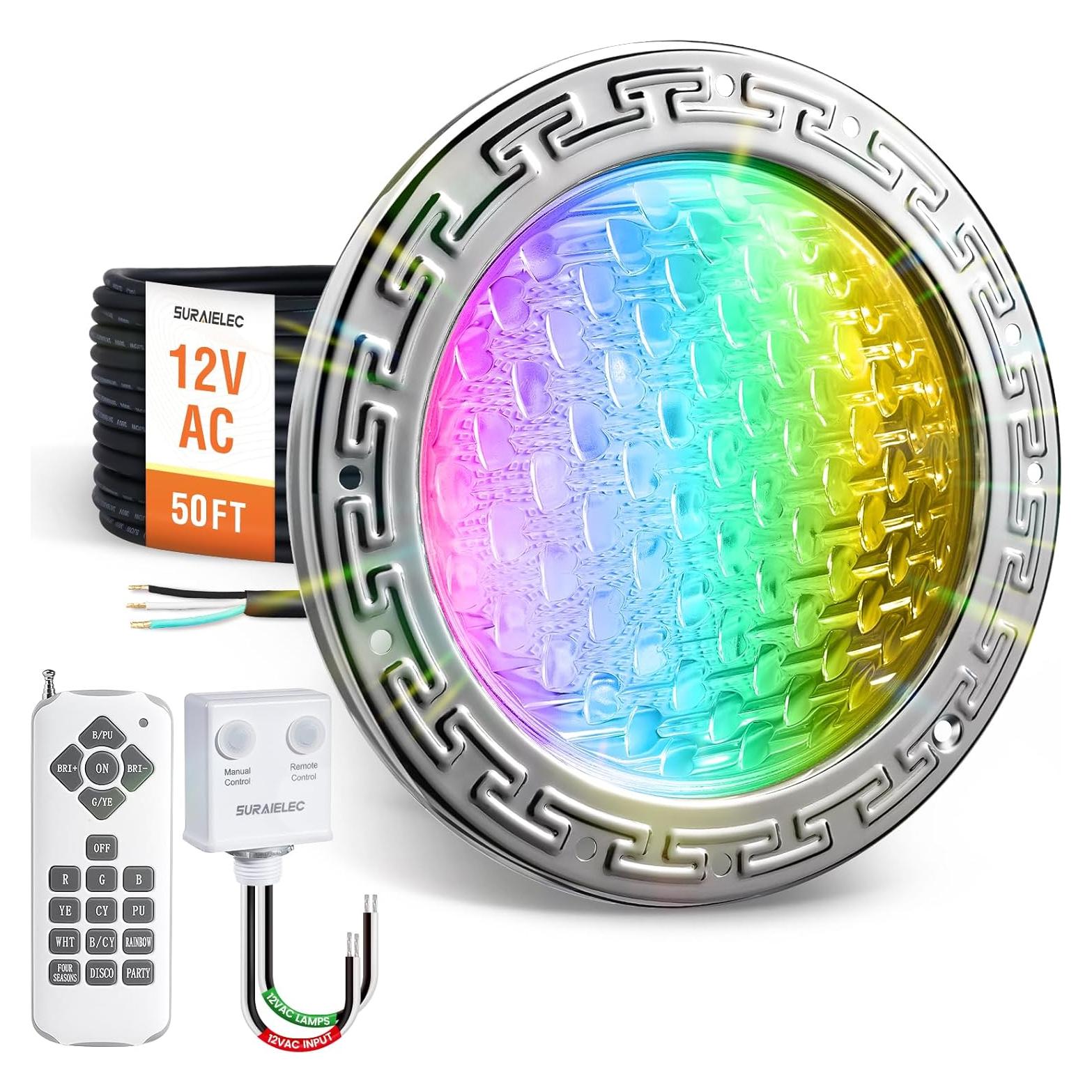 Luz de Piscina LED SURAIELEC 12V 10" RGB Control Remoto