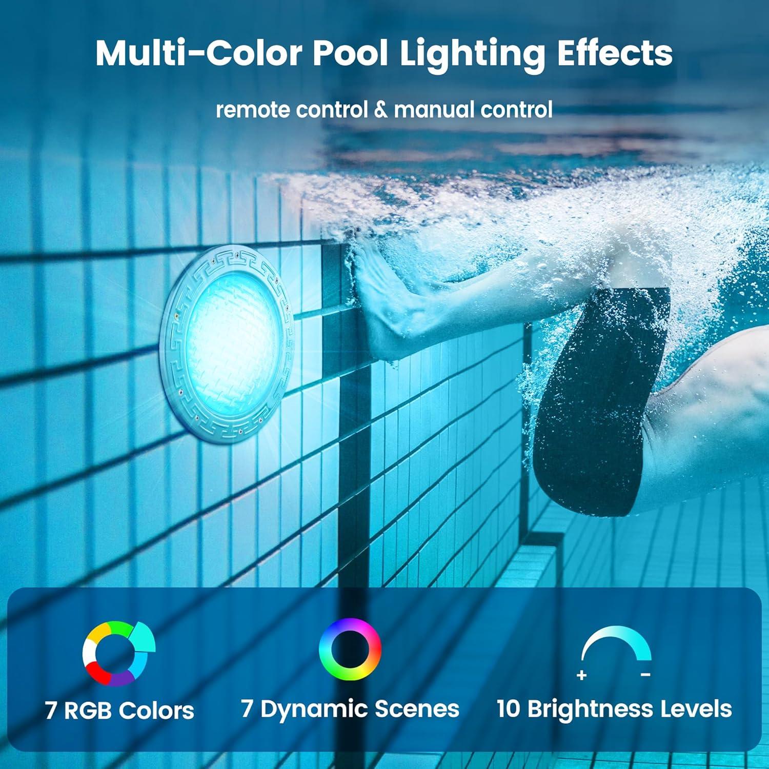 Luz de Piscina LED SURAIELEC 12V 10" RGB Control Remoto