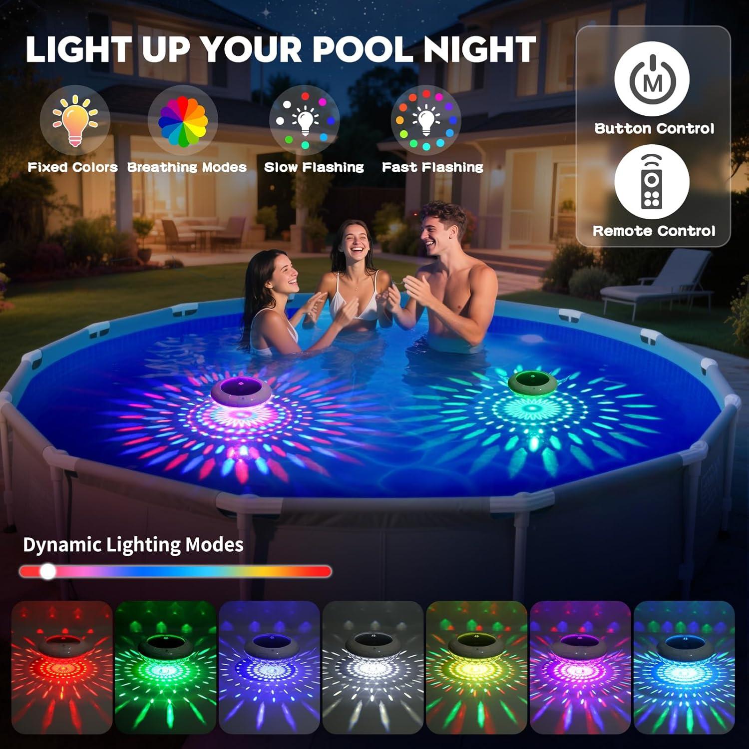 Luces Flotantes Solares Cootway RGB 16.5 cm con Control Remoto