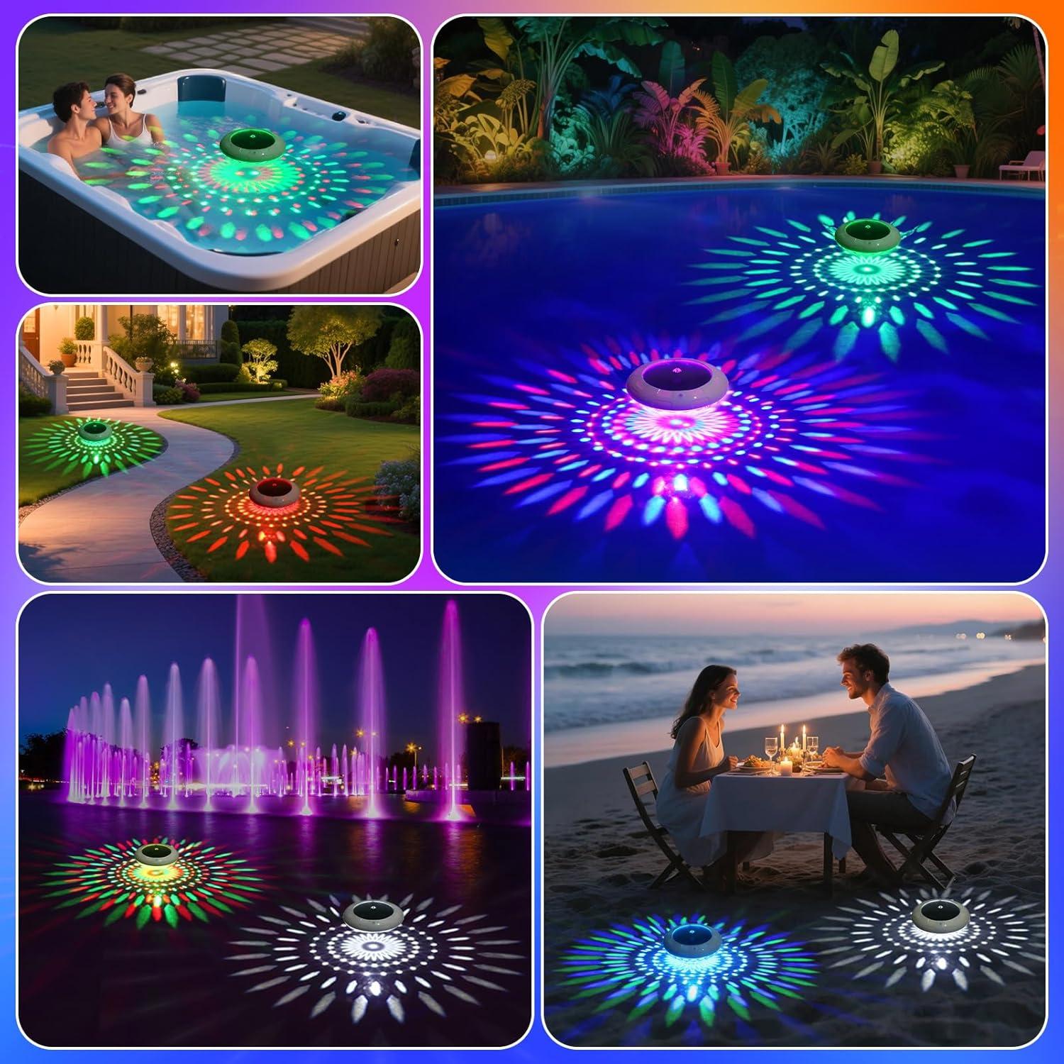 Luces Flotantes Solares Cootway RGB 16.5 cm con Control Remoto