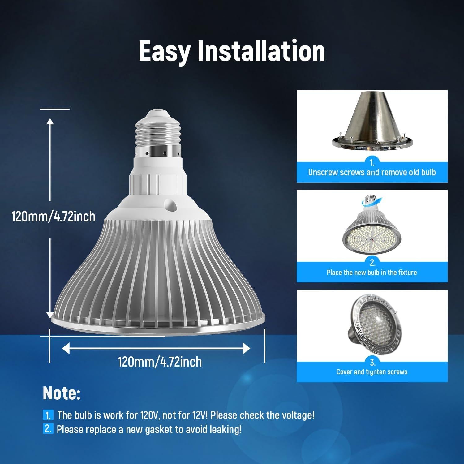 Luz LED para piscina HYMIOR 65W PRO 6500K 6500lm blanca