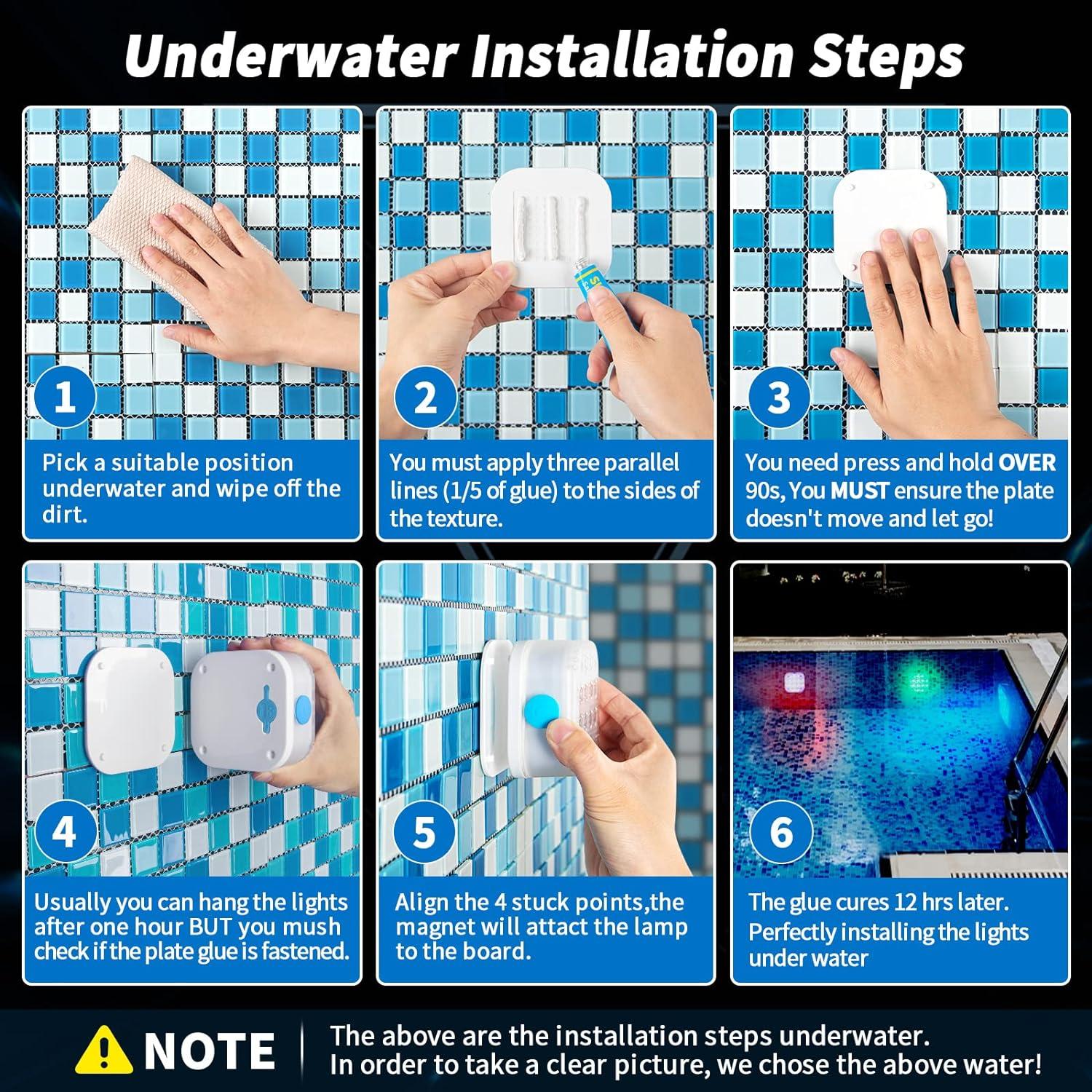 Luces sumergibles LED Homly 4 unidades RGB recargables