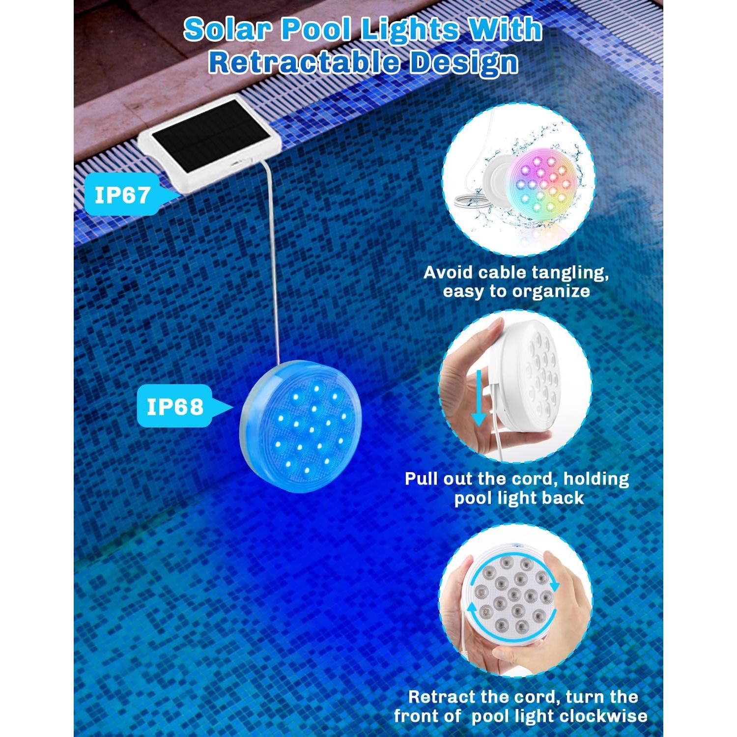 Luces Solares Subacuáticas BOXPSII IP68 4 Paquete 22 Colores