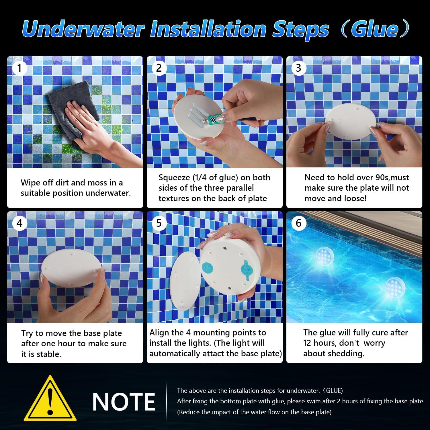 Luces LED sumergibles BOXPSII 4 Paquetes IP68 16 Colores