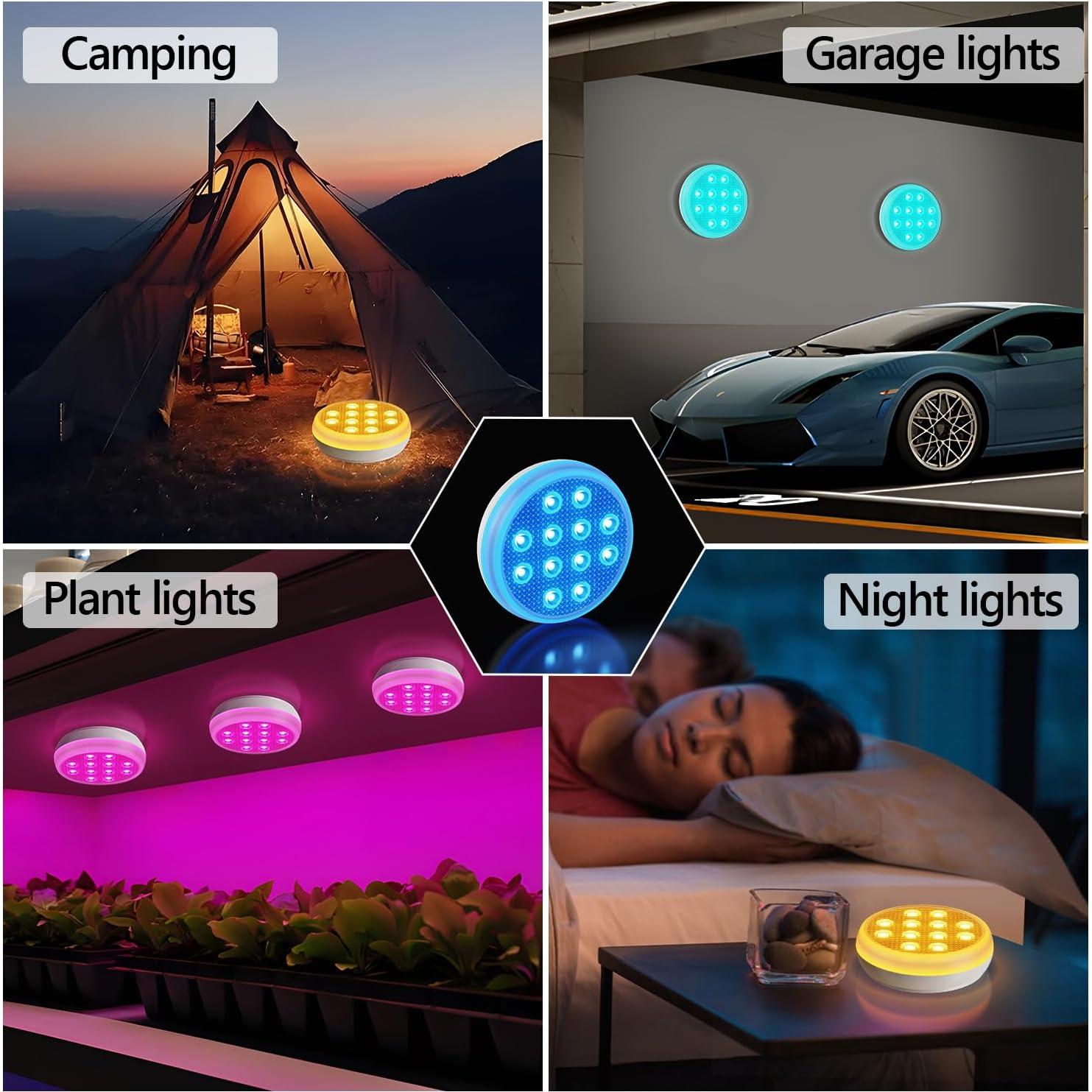 Luces LED sumergibles BOXPSII 4 Paquetes IP68 16 Colores