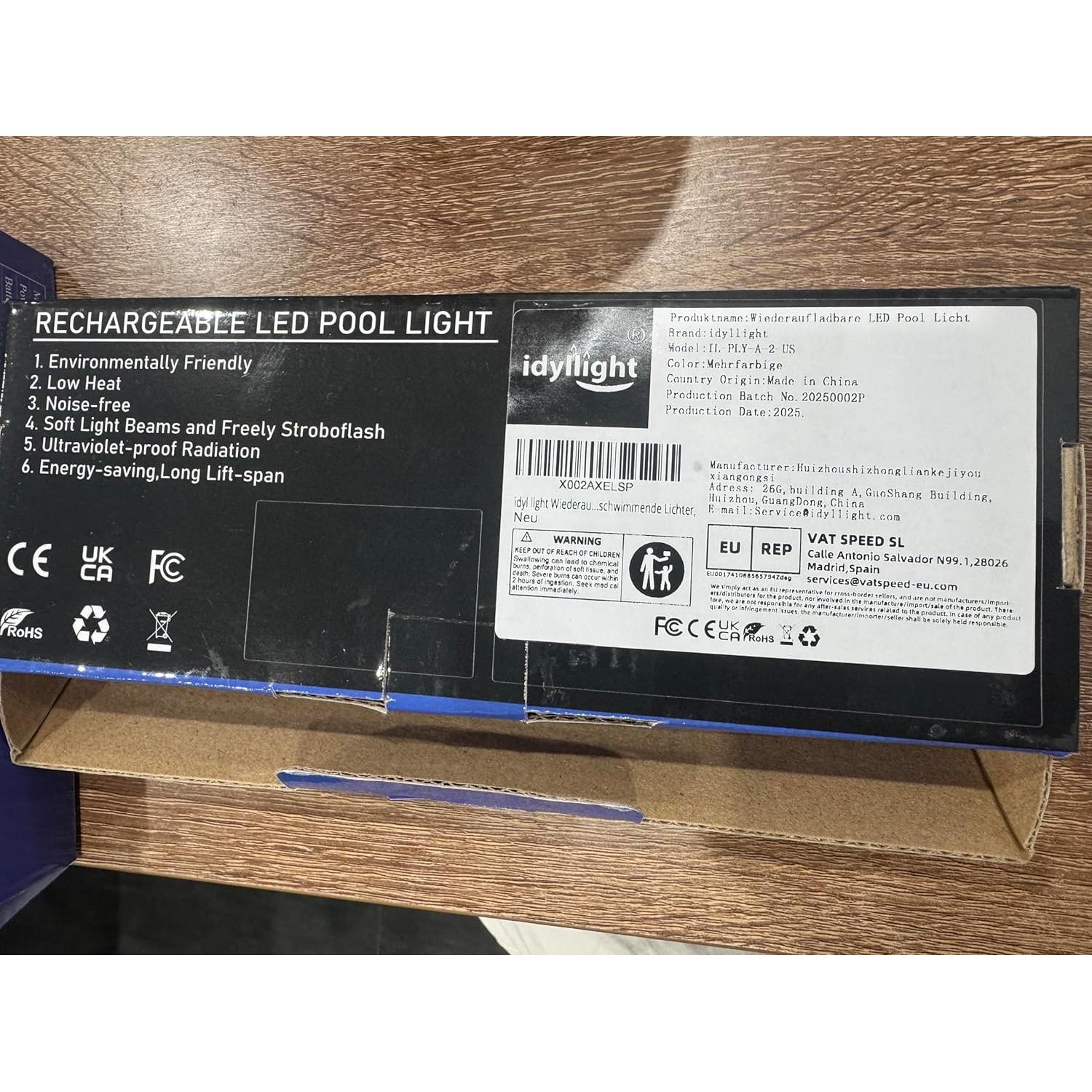 Luces LED subacuáticas recargables idyl light - 2 paquetes