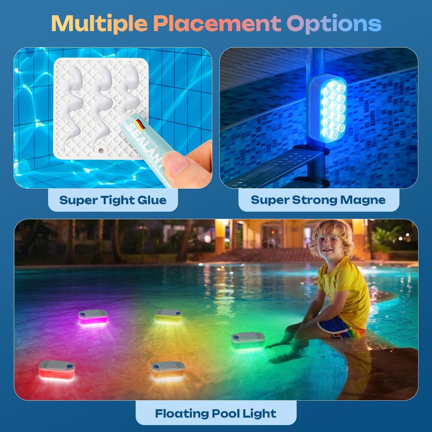 Luces LED sumergibles recargables IP68 SHENZHEN 20 colores