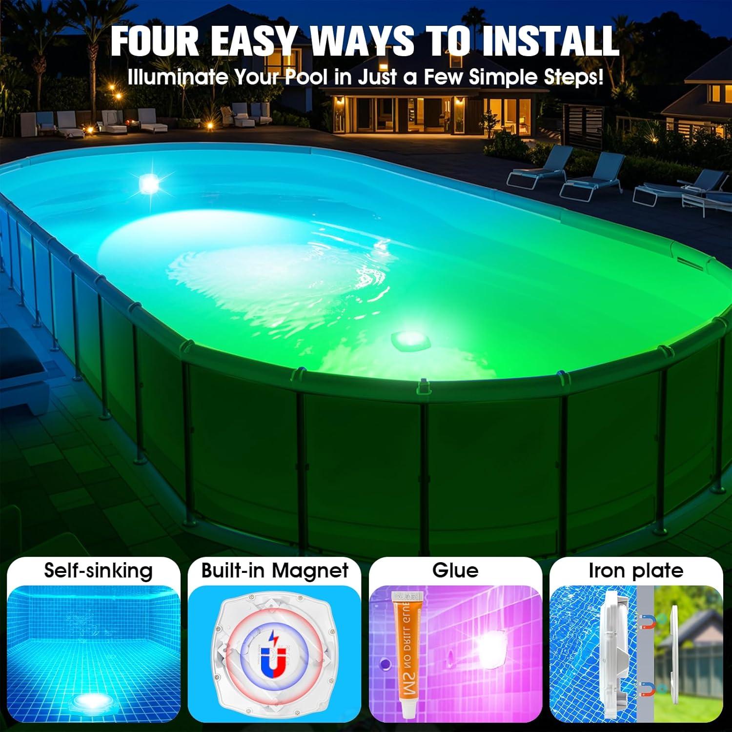 Luces LED sumergibles para piscina Ciavca 5W IP68 9 modos