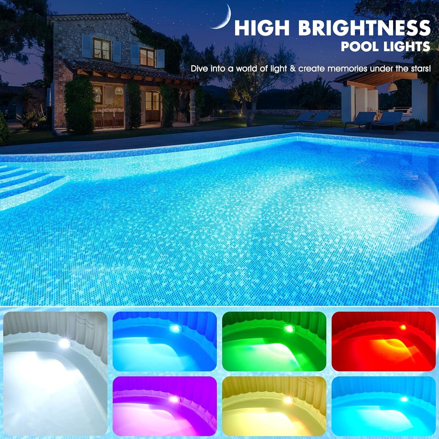 Luces LED sumergibles para piscina Ciavca 5W IP68 9 modos
