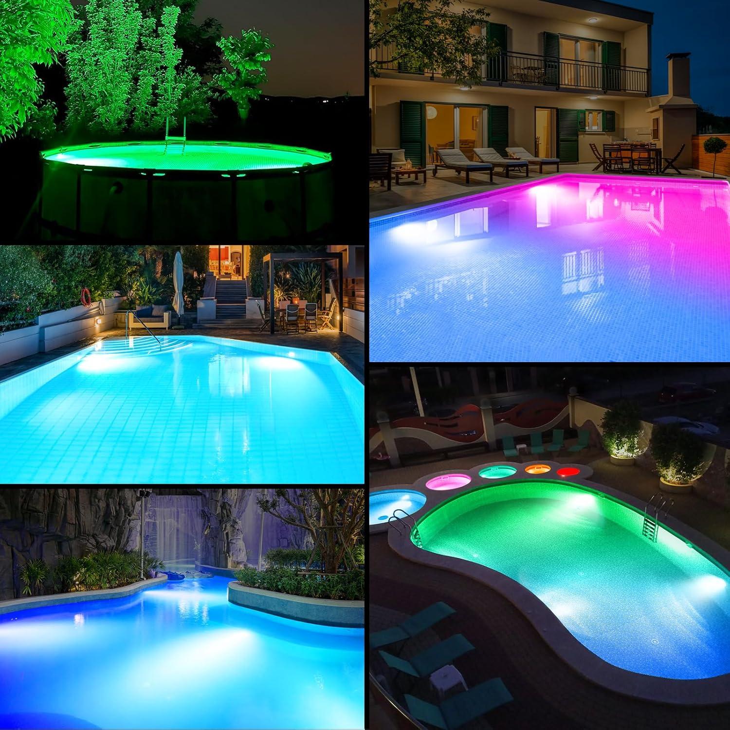 Luces LED sumergibles para piscina Ciavca 5W IP68 9 modos