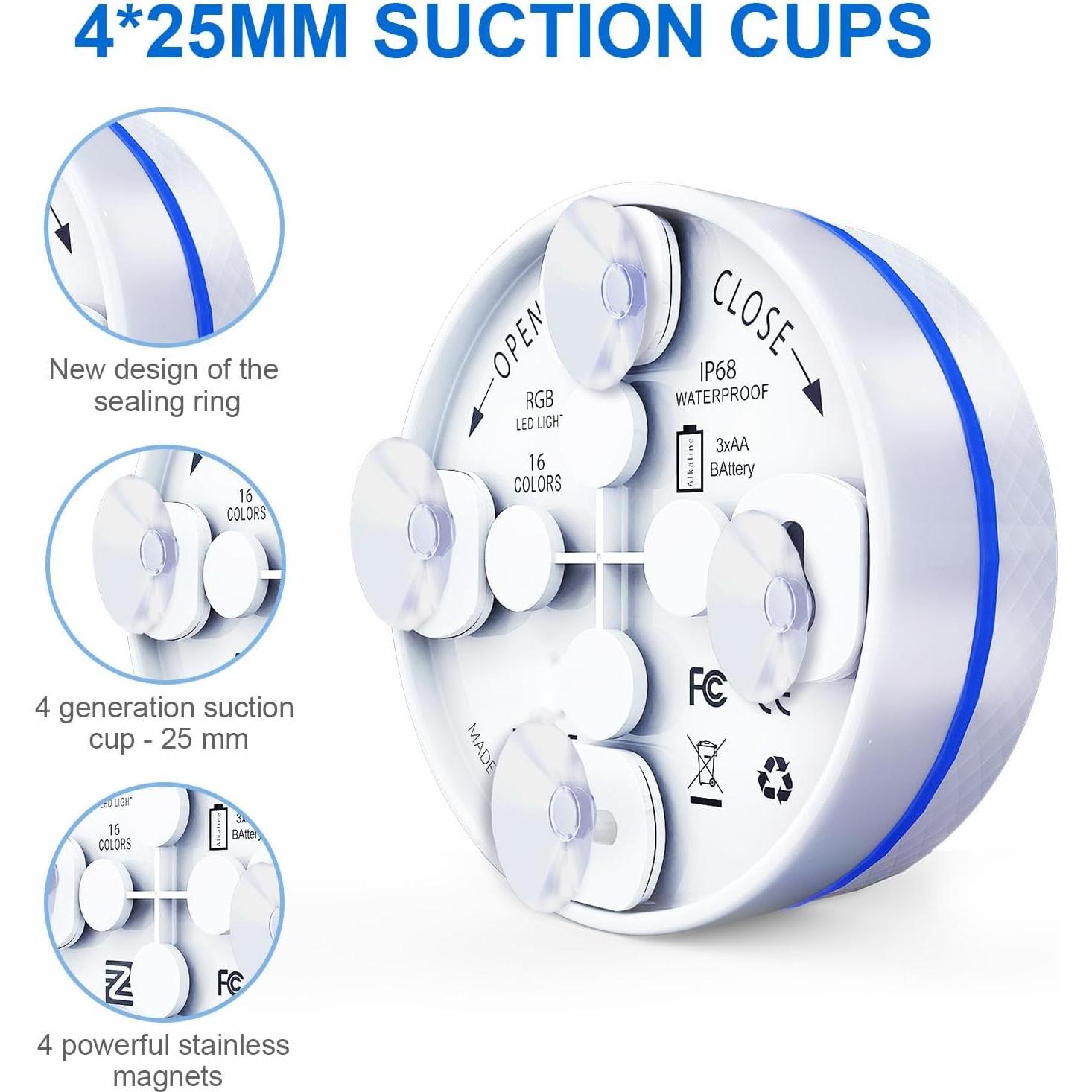 Luces LED sumergibles Defeicco IP68 RGB 4 unidades