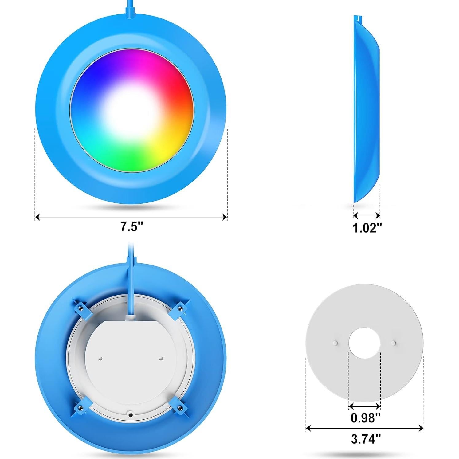 LyLmLe Luz LED Subacuática 20W RGB Control APP IP68