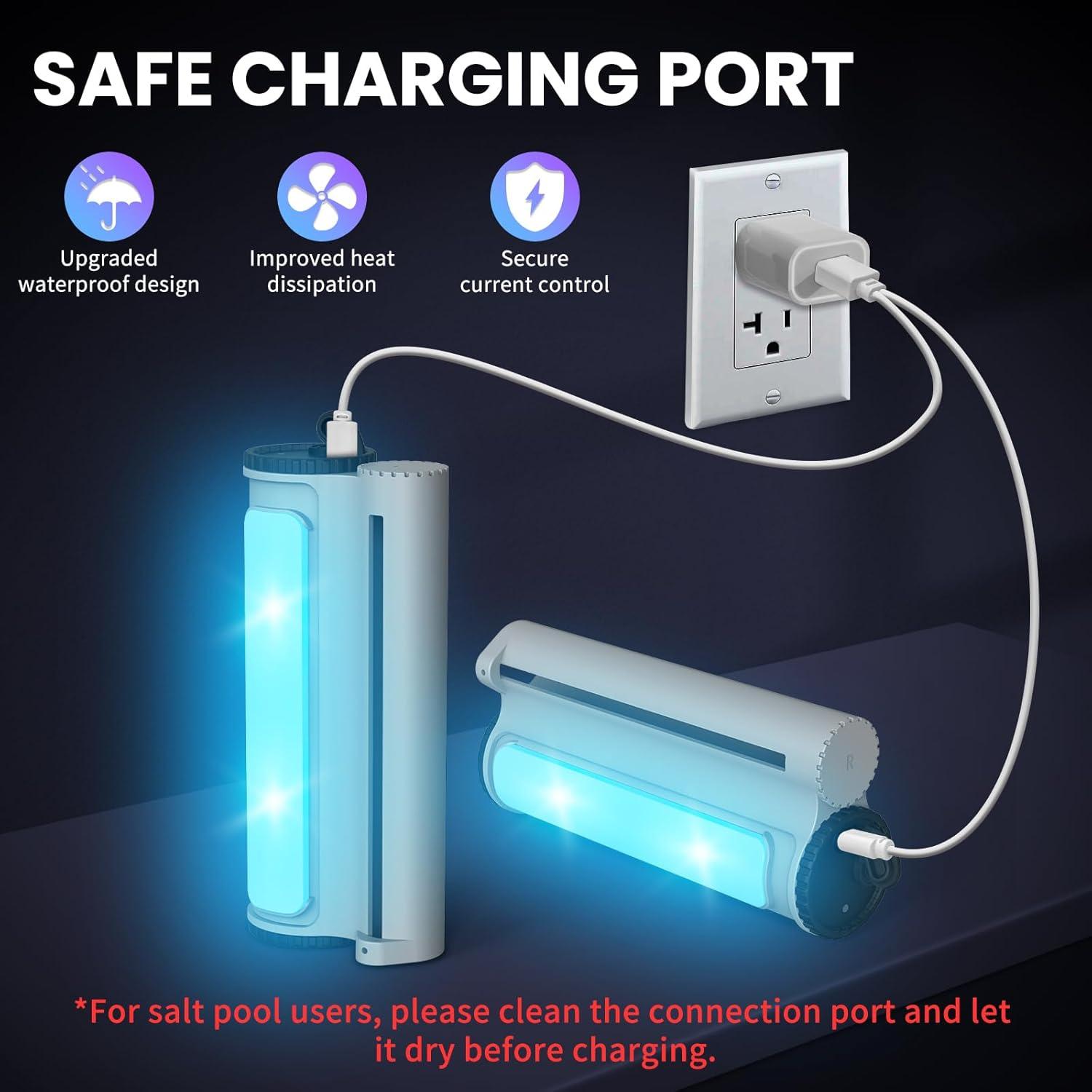 Fuente de Piscina KLLEYNA con Luces LED 7 Colores y Altura Ajustable