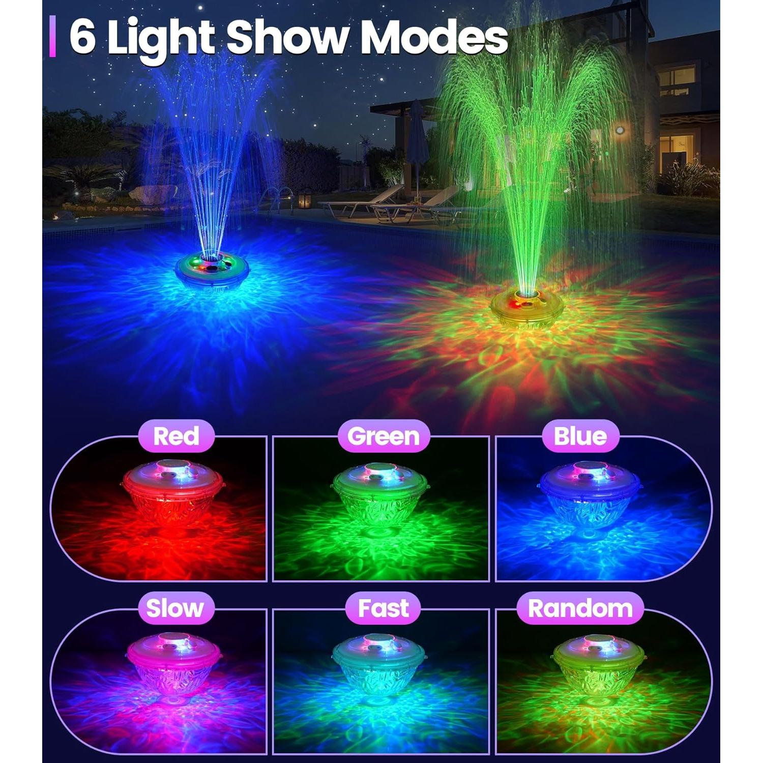 Fuente Flotante para Piscina LanAqua con Luces LED - Blanca