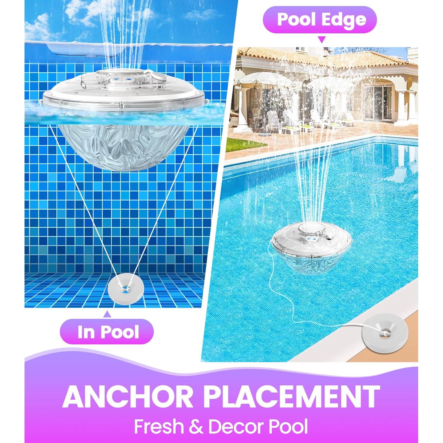 Fuente Flotante para Piscina LanAqua con Luces LED - Blanca