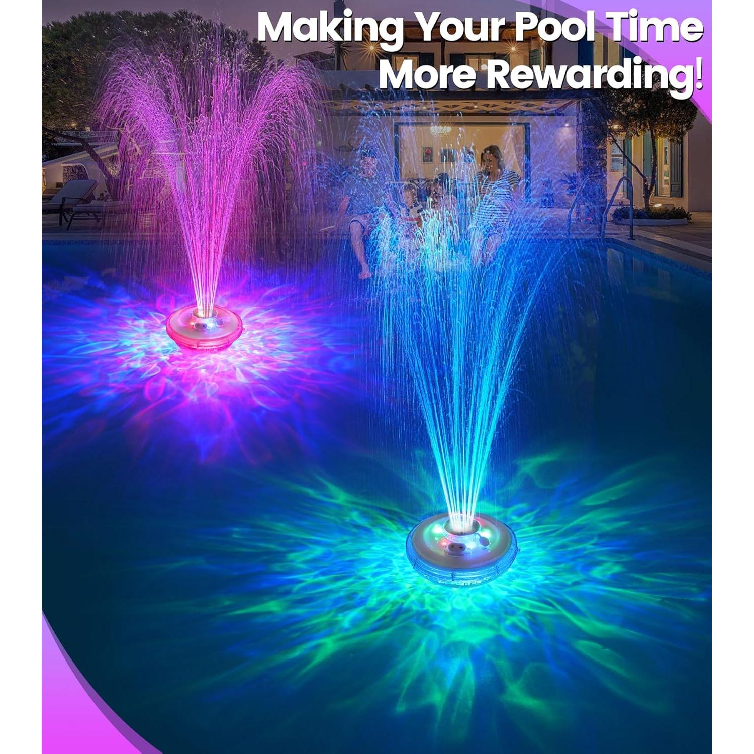 Fuente Flotante para Piscina LanAqua con Luces LED - Blanca