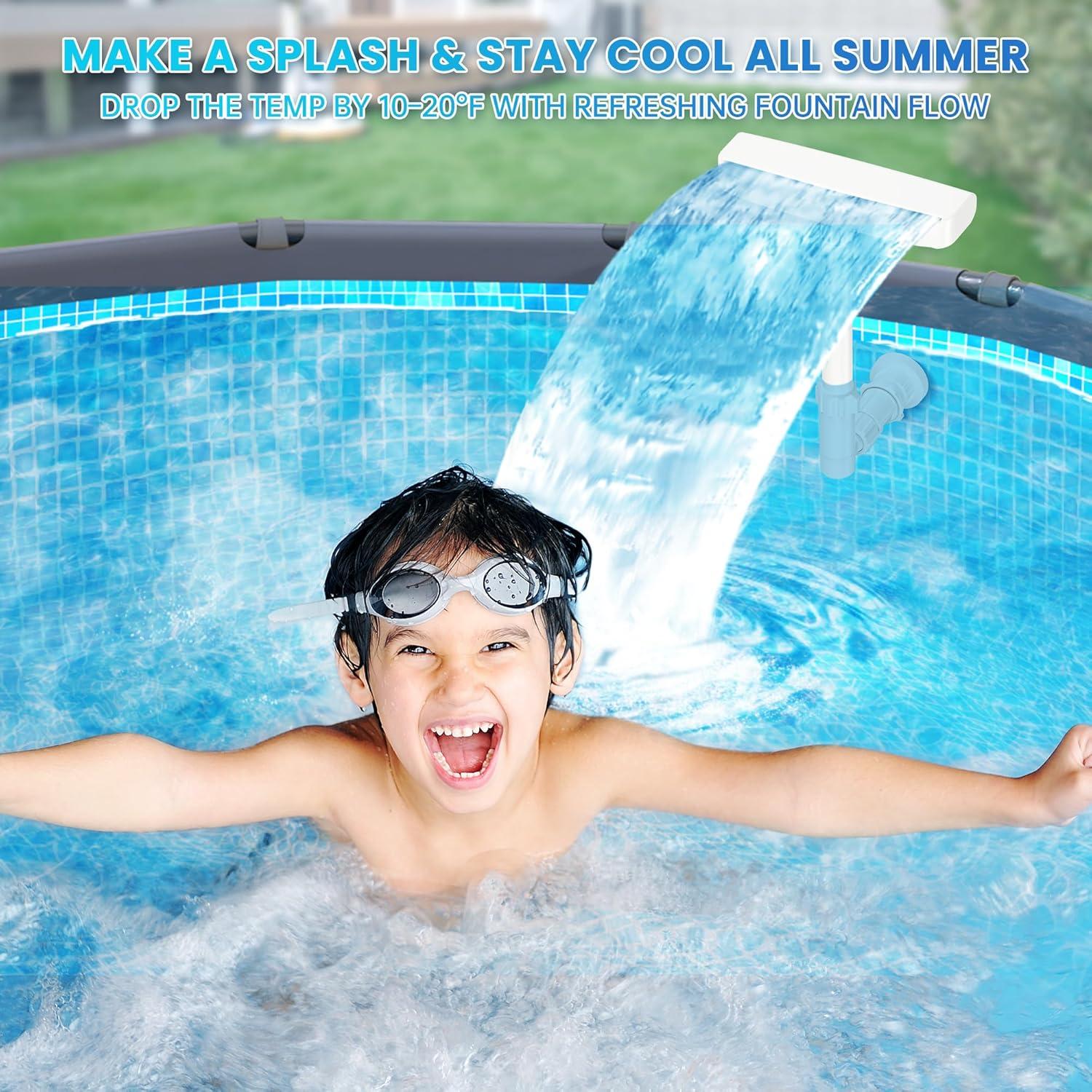 Fuente de piscina AquaJoyer POOL-02, cascada doble chorro 1.2kg