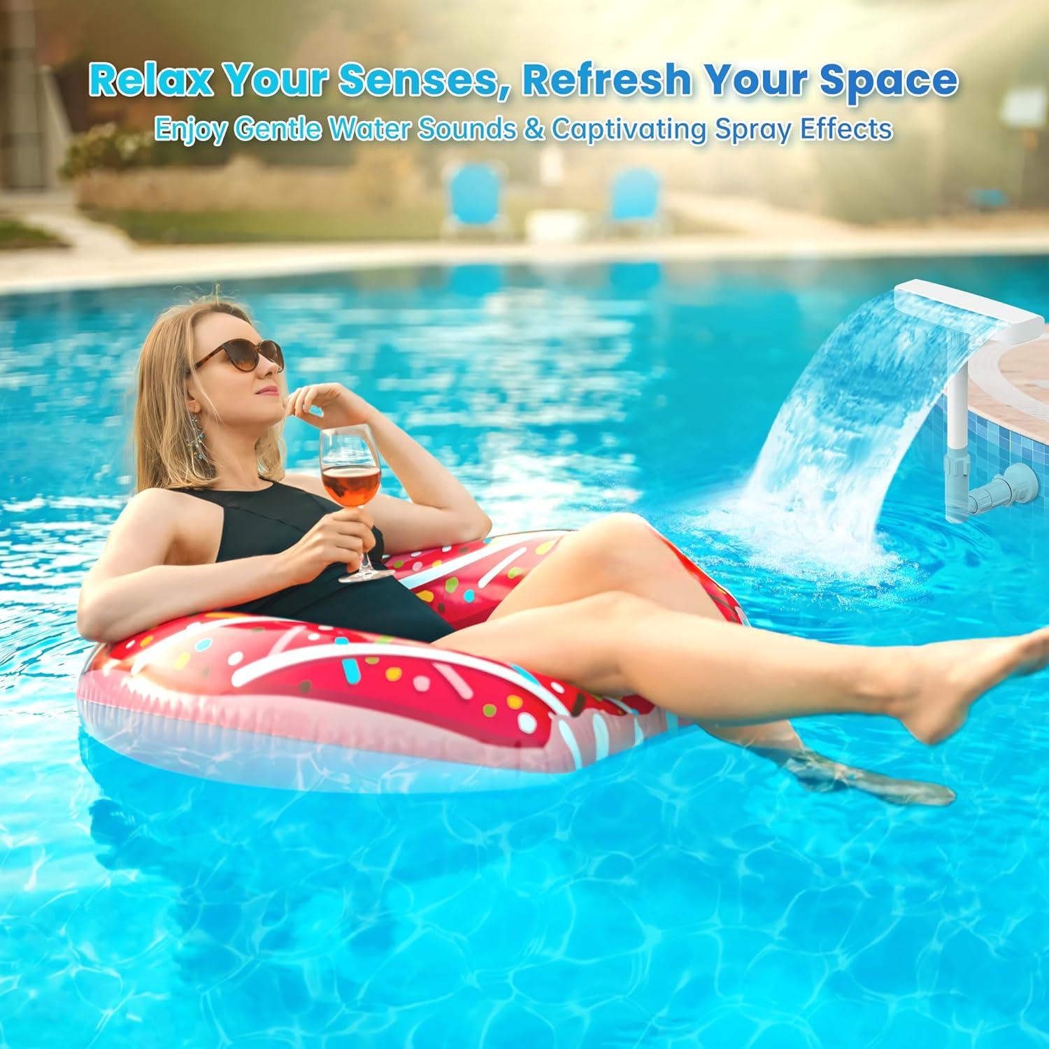 Fuente de piscina AquaJoyer POOL-02, cascada doble chorro 1.2kg