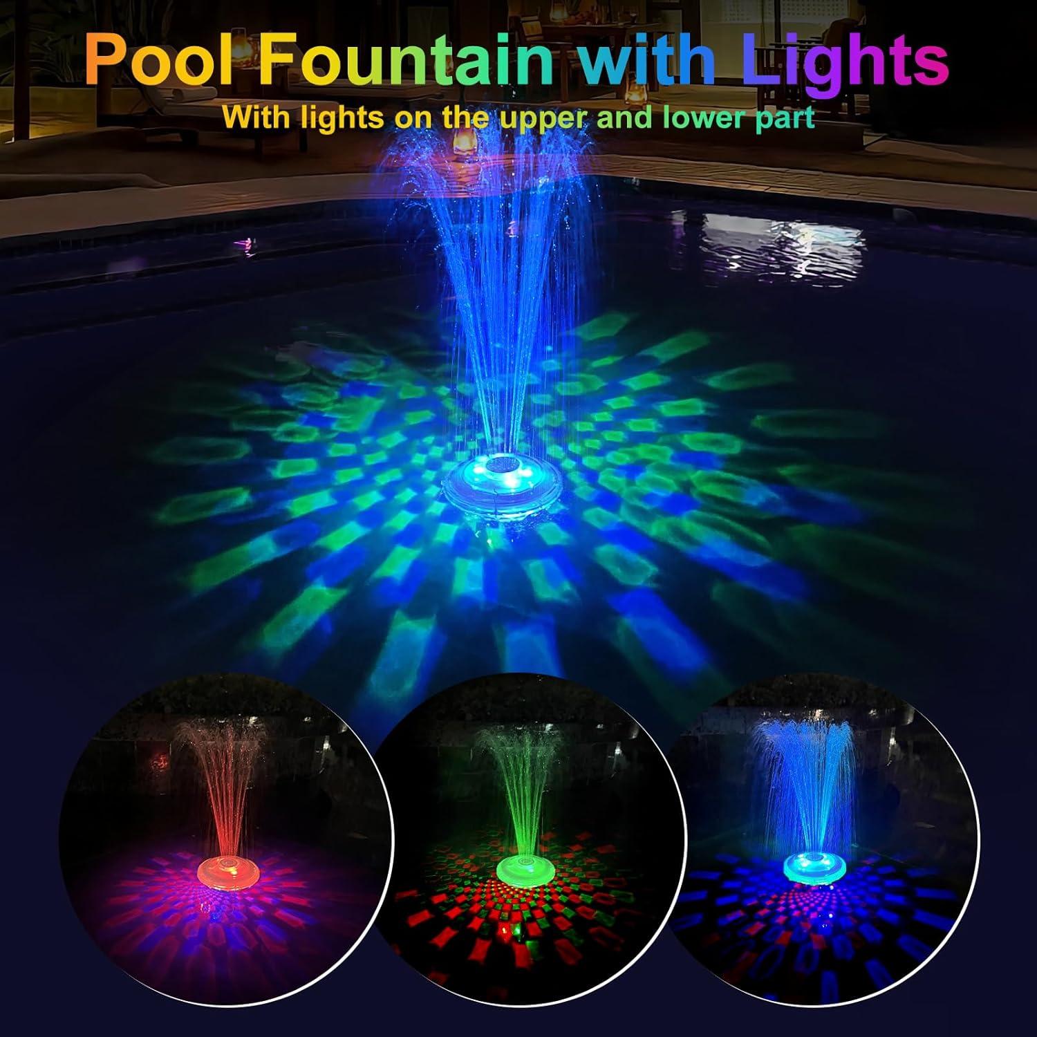 Fuente de piscina flotante LanAqua CT507 con luces LED