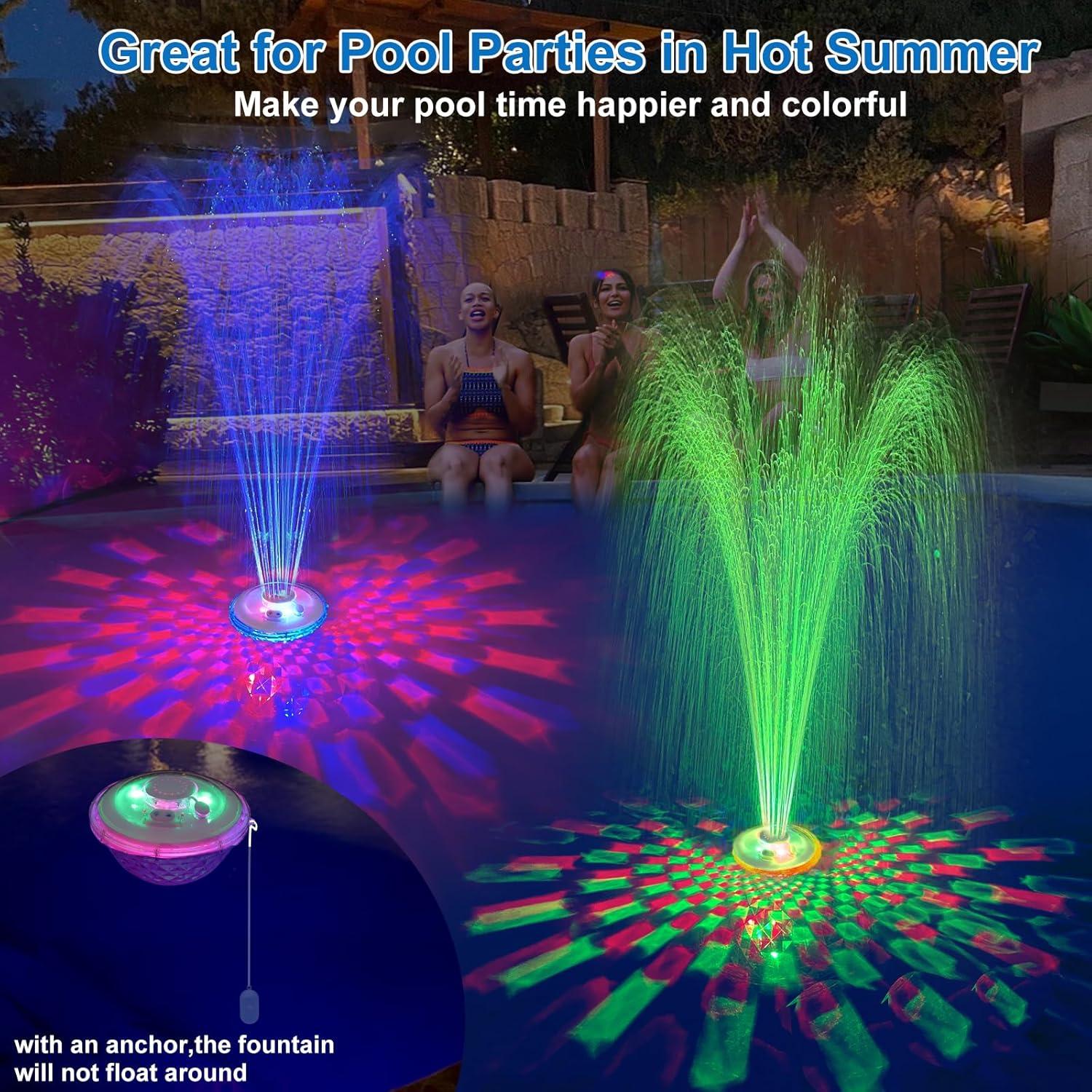 Fuente de piscina flotante LanAqua CT507 con luces LED