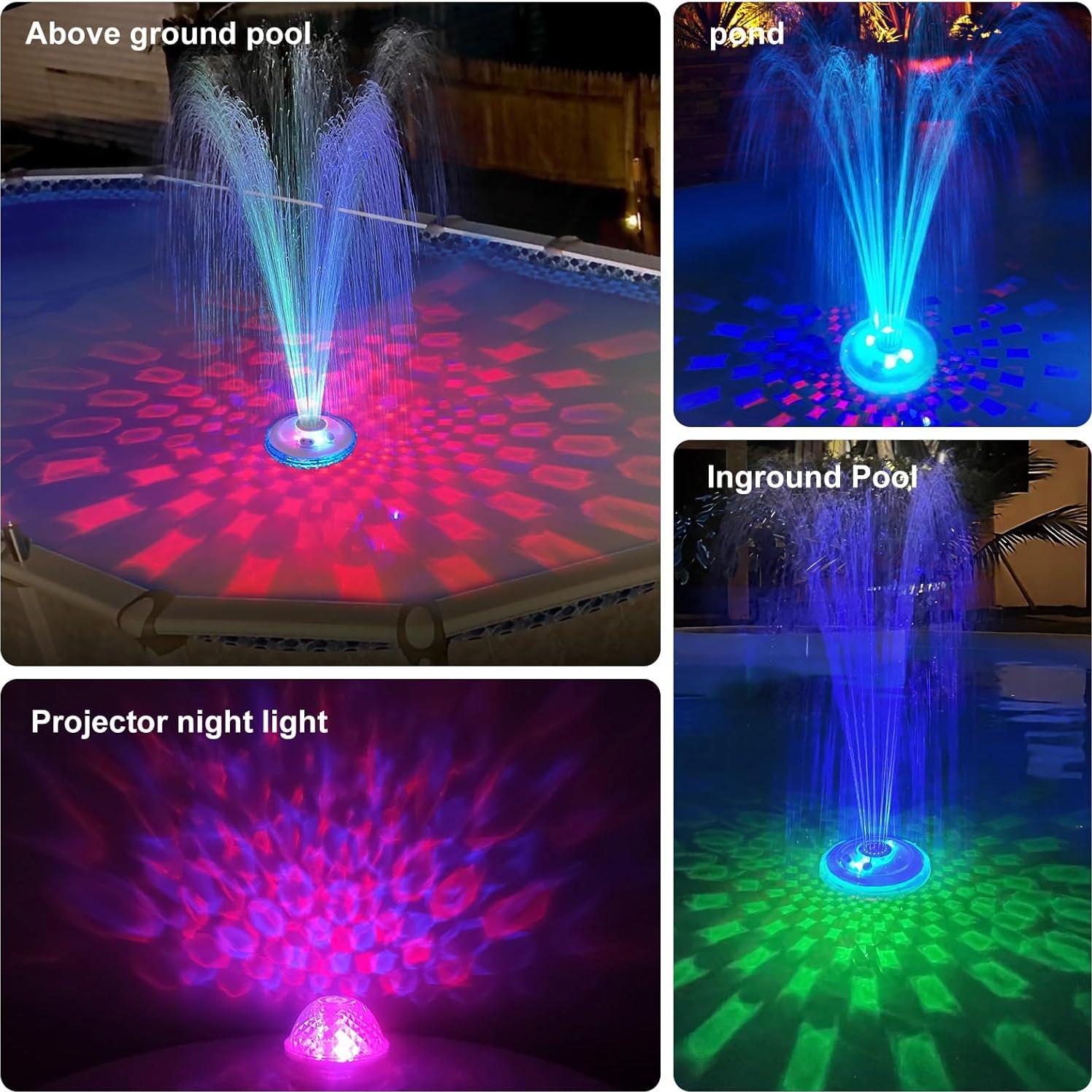 Fuente de piscina flotante LanAqua CT507 con luces LED