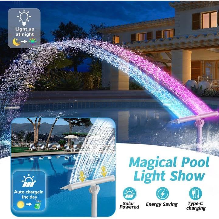 Fuente de piscina solar Pallyou con luces LED 10 colores