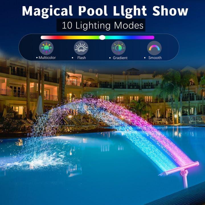 Fuente de piscina solar Pallyou con luces LED 10 colores