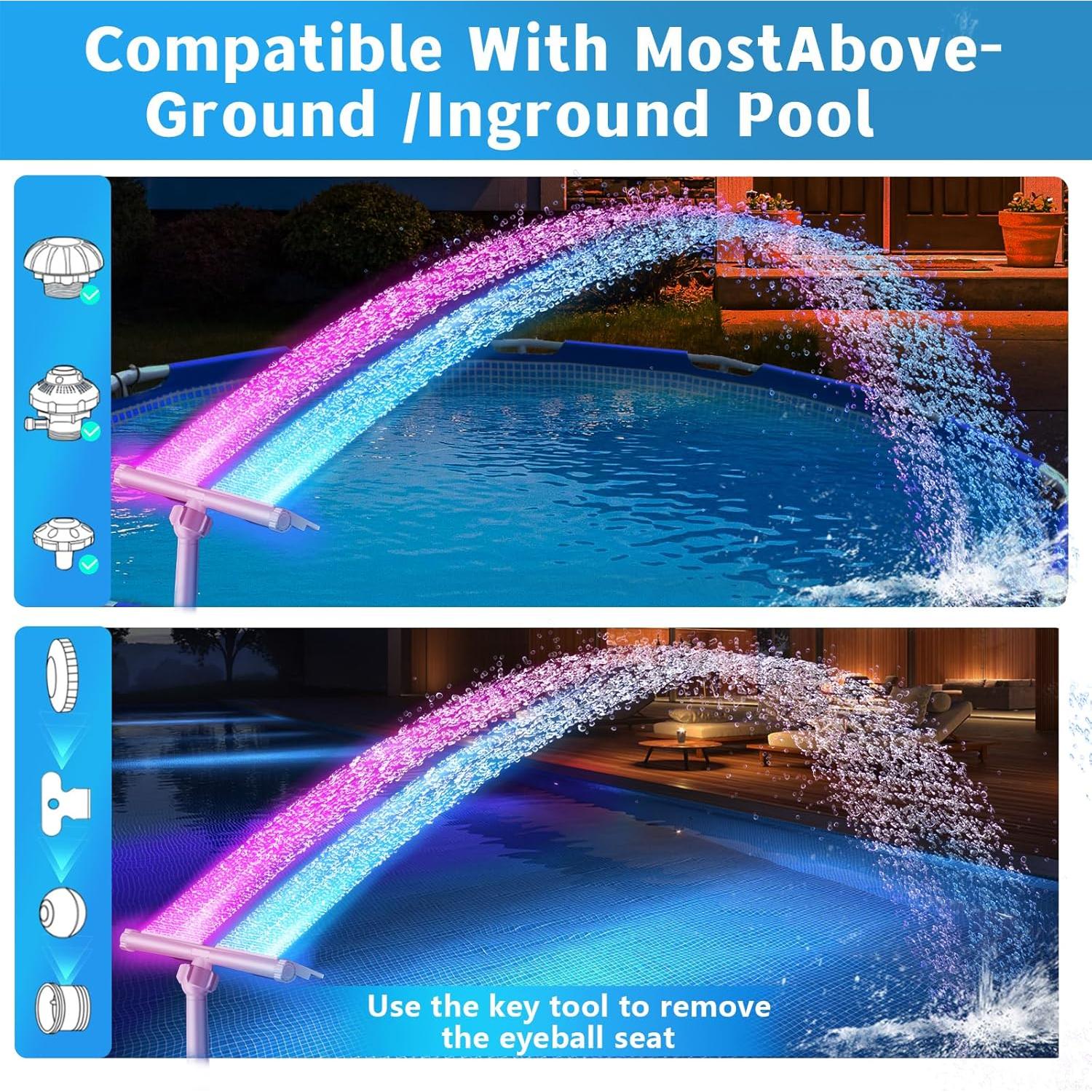 Fuente de piscina solar Pallyou con luces LED 10 colores